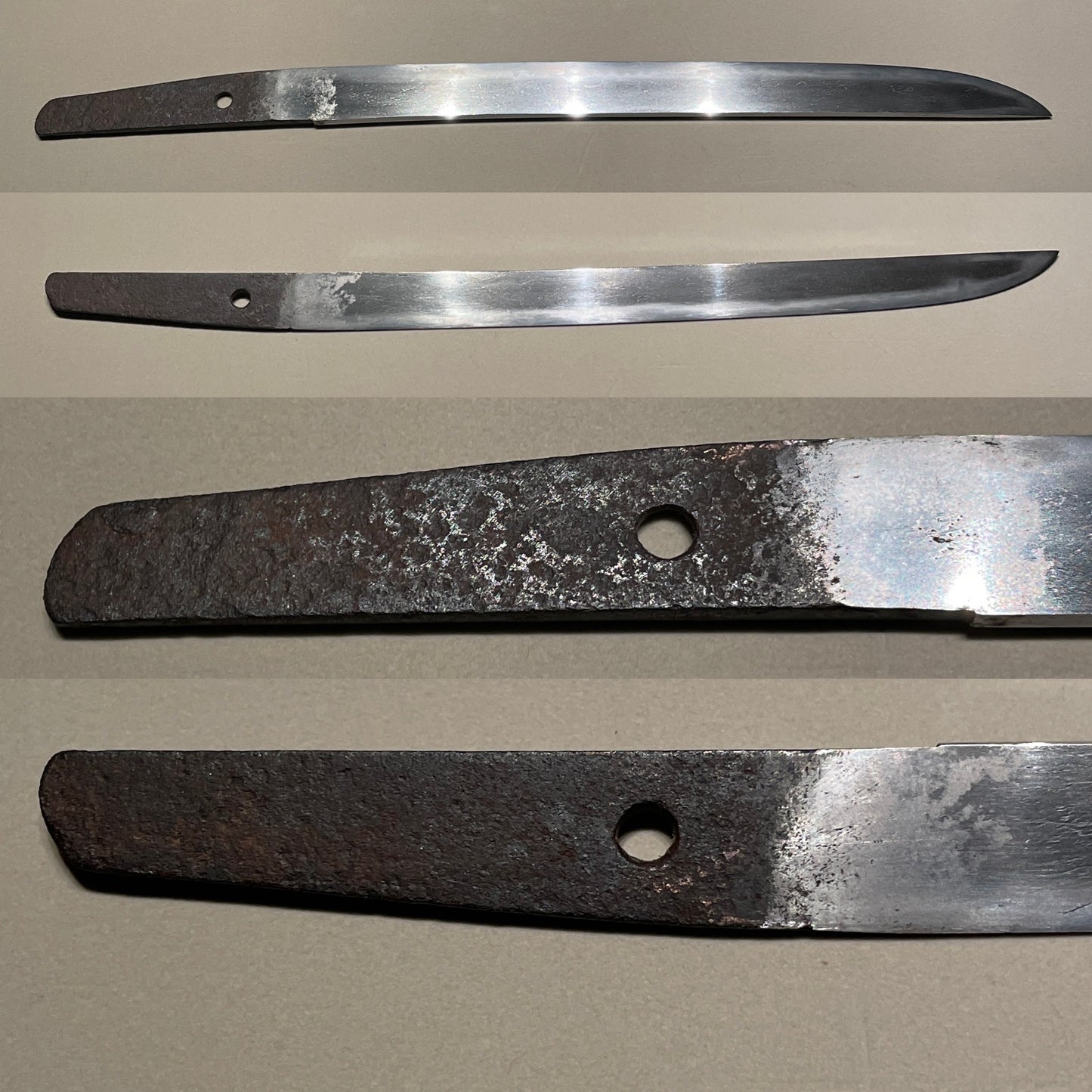 Gunome-Hamon Black Tanto, Late Muromachi period mumei