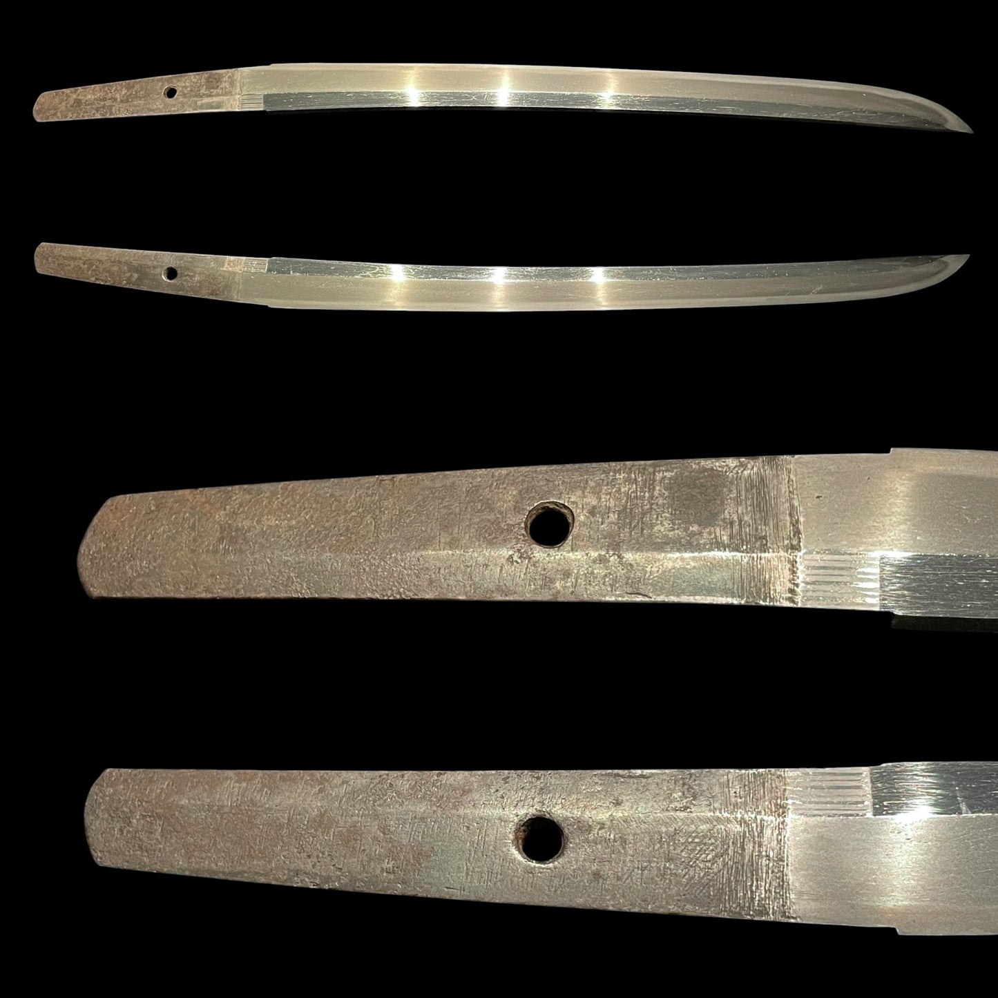 Shobuzukuri Aikuchi Wakizashi, Takarazukushi Fuchikashira, Muromachi period mumei
