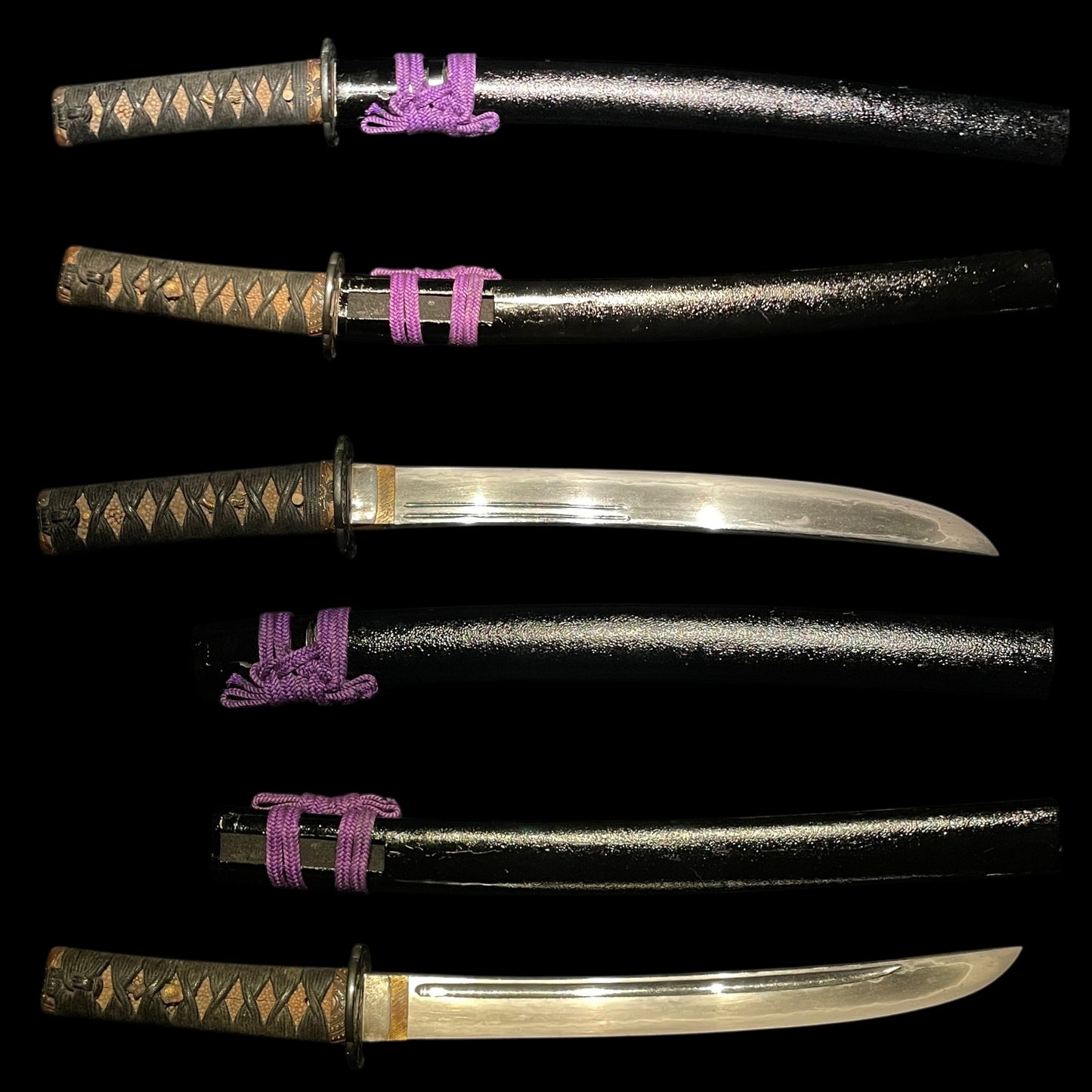 Sunnobi-TANTO 寸延短刀,Kokinko Moth Tsuba, Kabuto Fuchikashira, Edo period