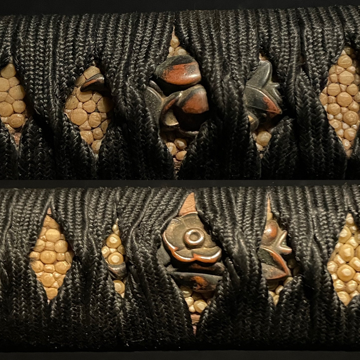 Straight Blade RED KATANA, Flower Fuchikashira, Edo period mumei