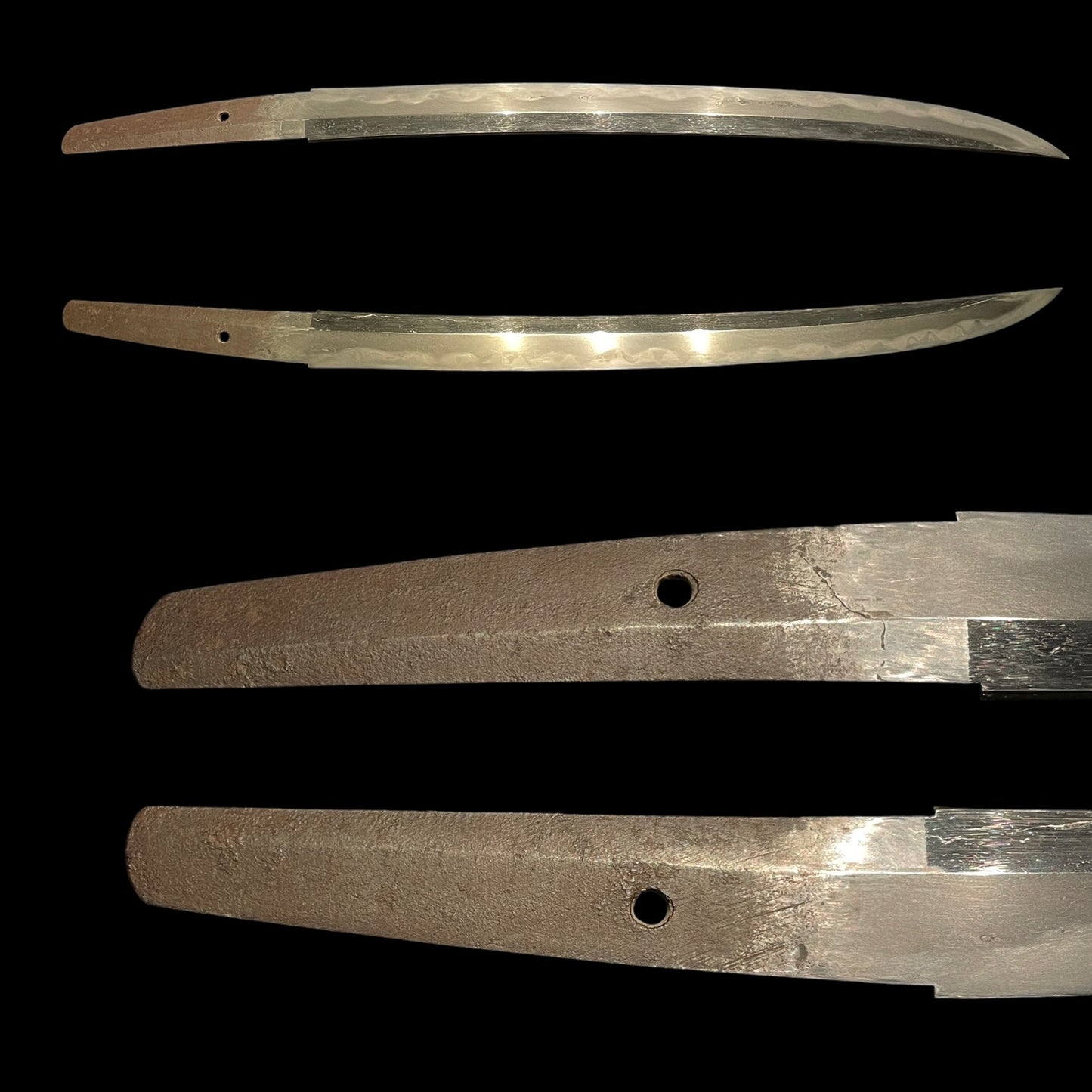 Aikuchi Wakizashi 合口拵, Shobu-Zukuri Rugged Blade, Petal Fittings, Edo period