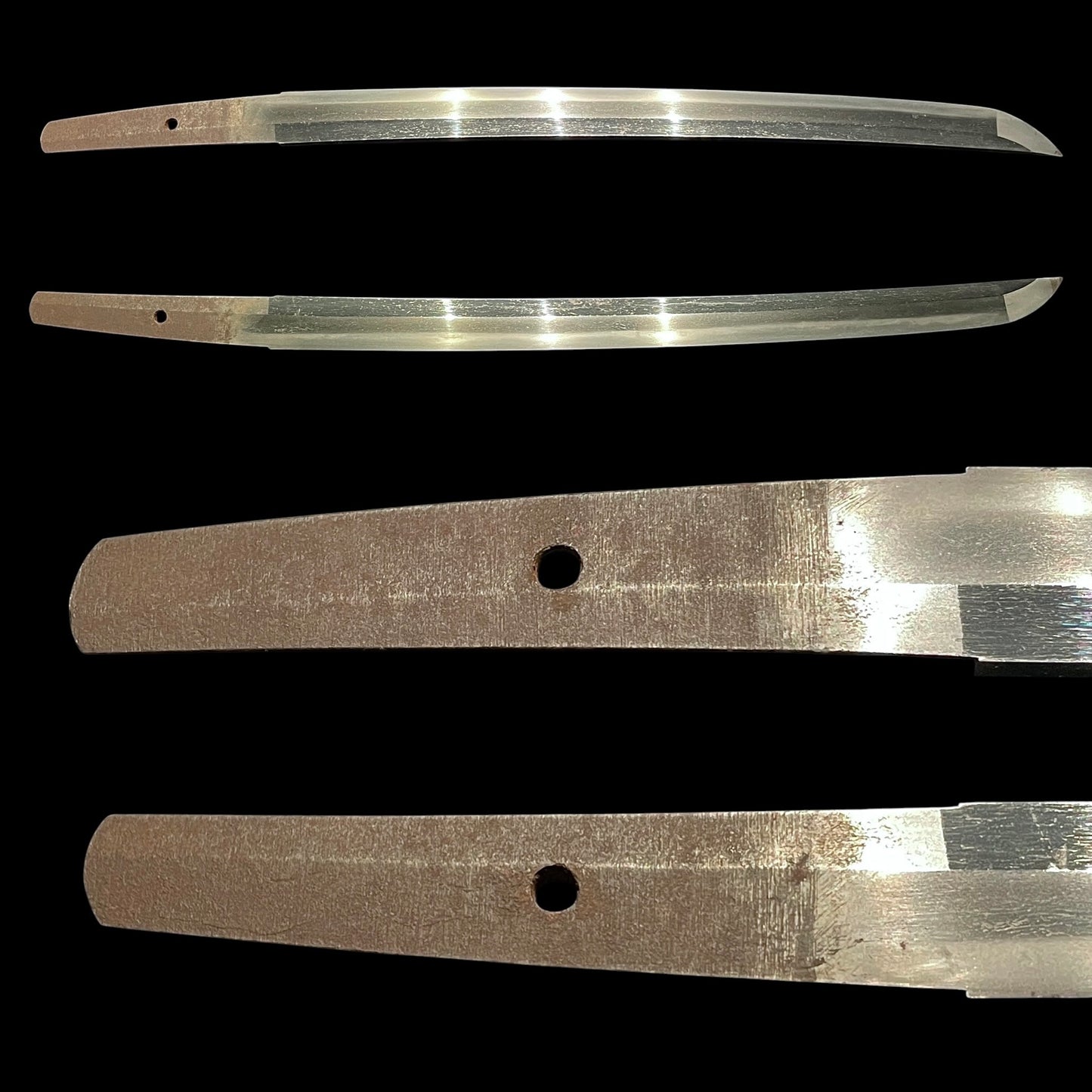 Red Wakizashi with Kozuka, Shakudo Horse Menuki, Aoimon 葵紋 Scabbard, Edo period