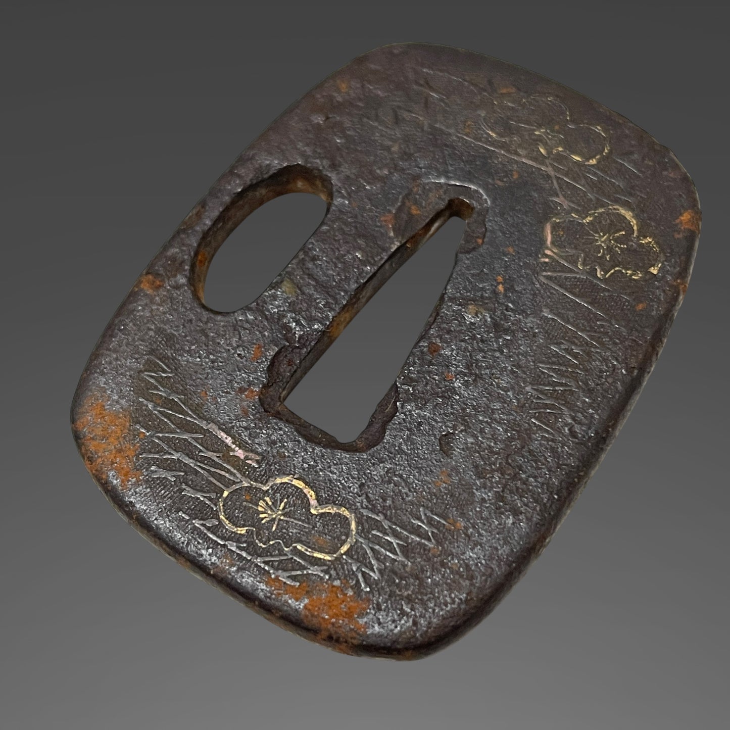 Red Wakizashi with Kozuka, Shakudo Horse Menuki, Aoimon 葵紋 Scabbard, Edo period