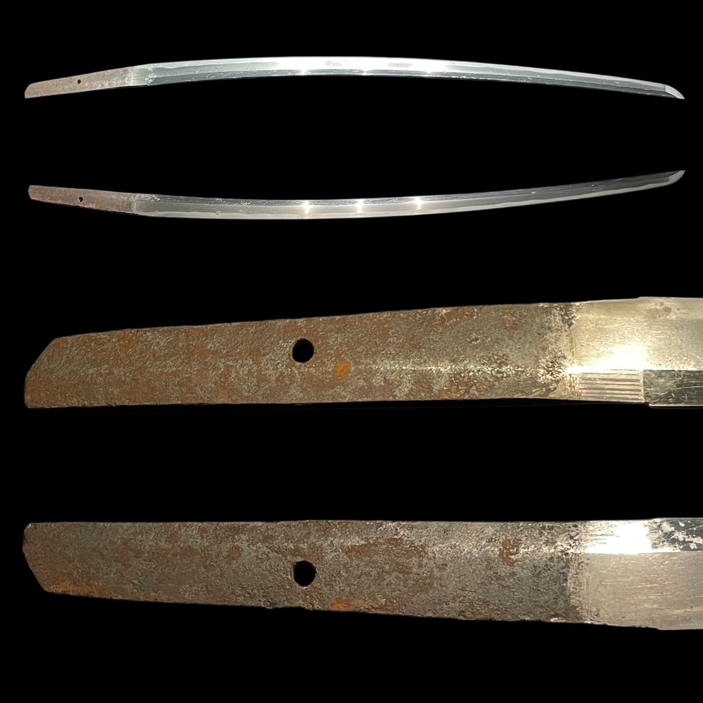 Family crest Fuchikashira Black KATANA, Late Muromachi period mumei