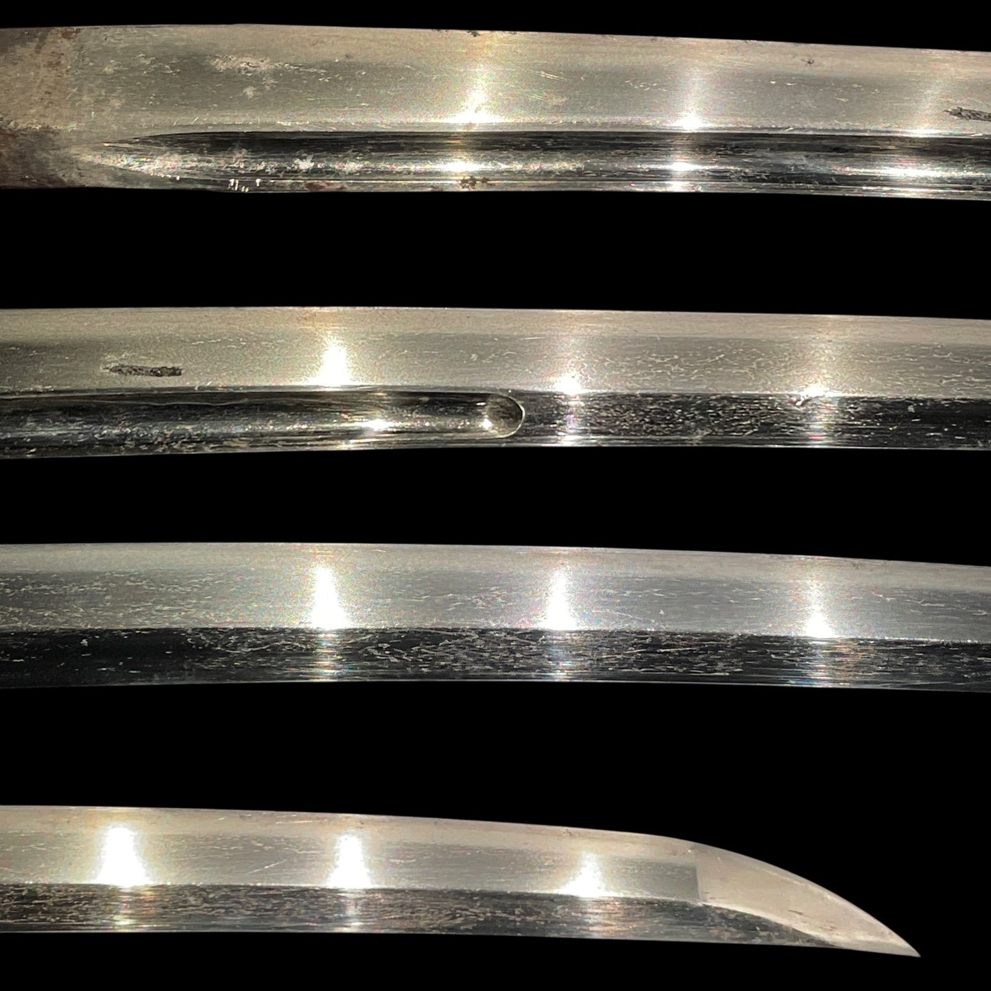 Nobukuni 信国 signed Wakizashi, Plum Fuchikashira, Aoi Menuki, Muromachi period