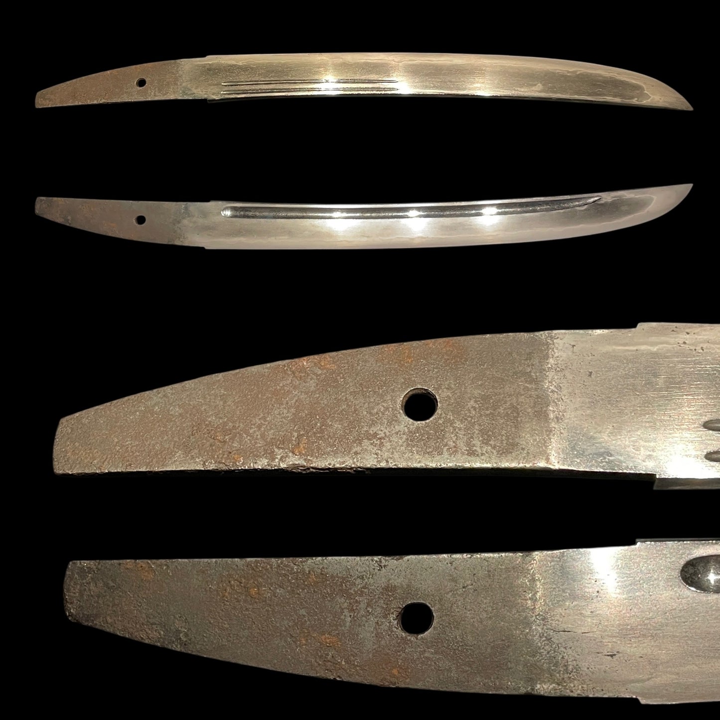 Sunnobi-TANTO 寸延短刀,Kokinko Moth Tsuba, Kabuto Fuchikashira, Edo period