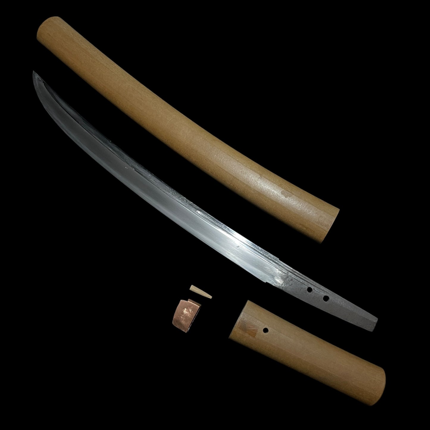 Shobuzukuri Wakizashi, Suken素剣 Bonji梵字 Horimono彫物, Muromachi period mumei