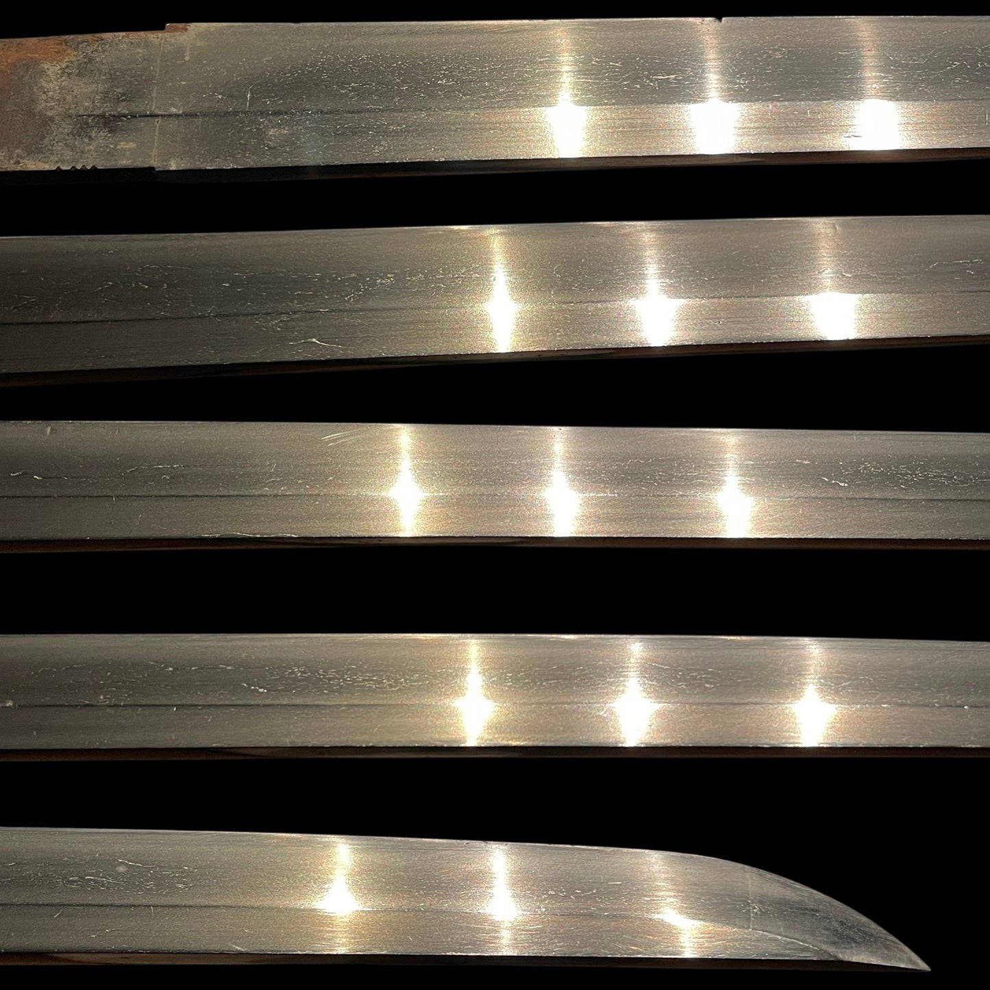 Straight Blade RED KATANA, Flower Fuchikashira, Edo period mumei