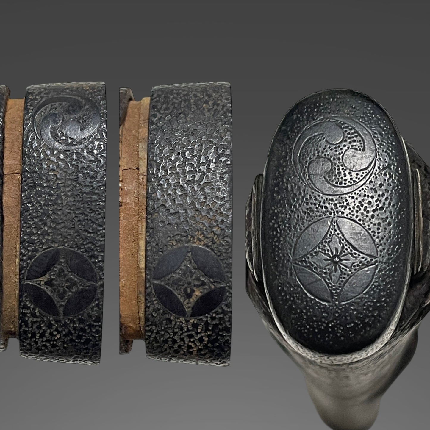 Family crest Fuchikashira Black KATANA, Late Muromachi period mumei