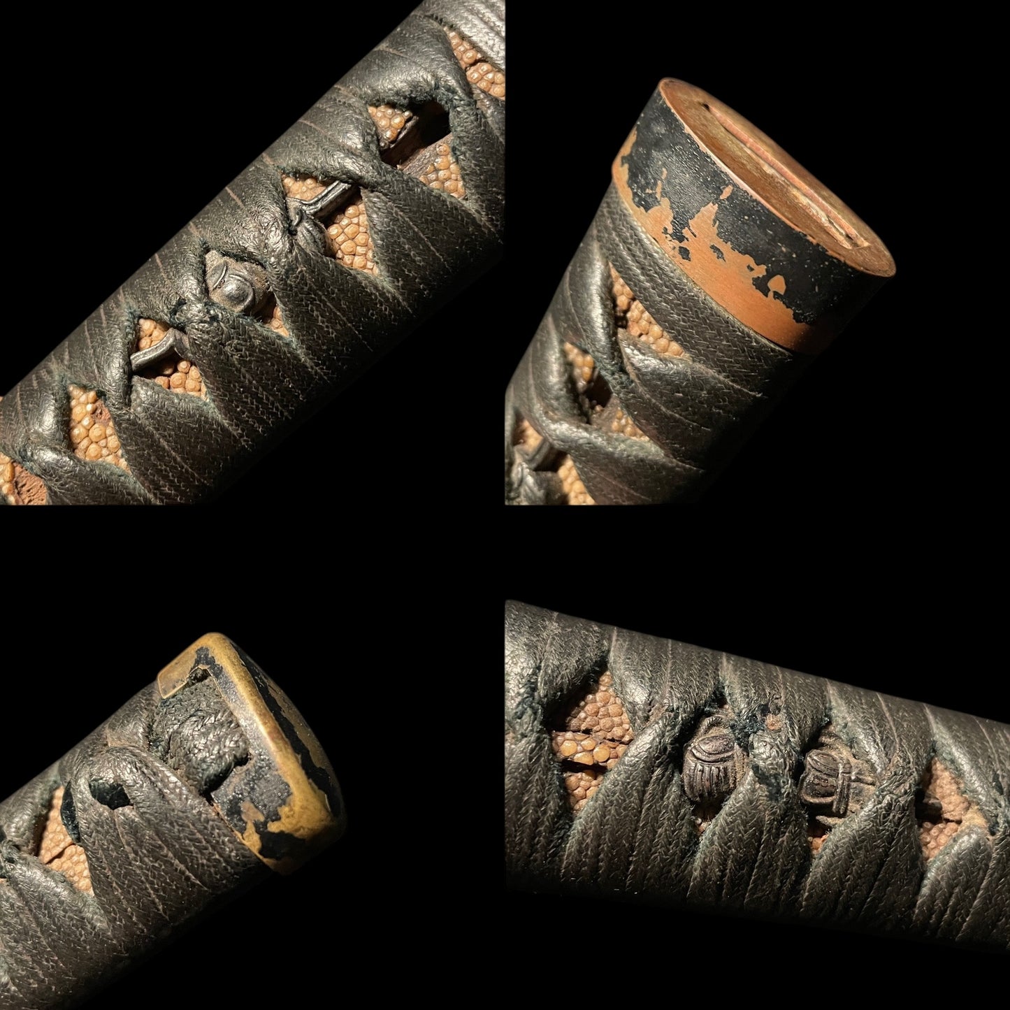 Bohi 棒樋 Long Wakizashi, Iron Sukashi Tsuba, Edo period mumei