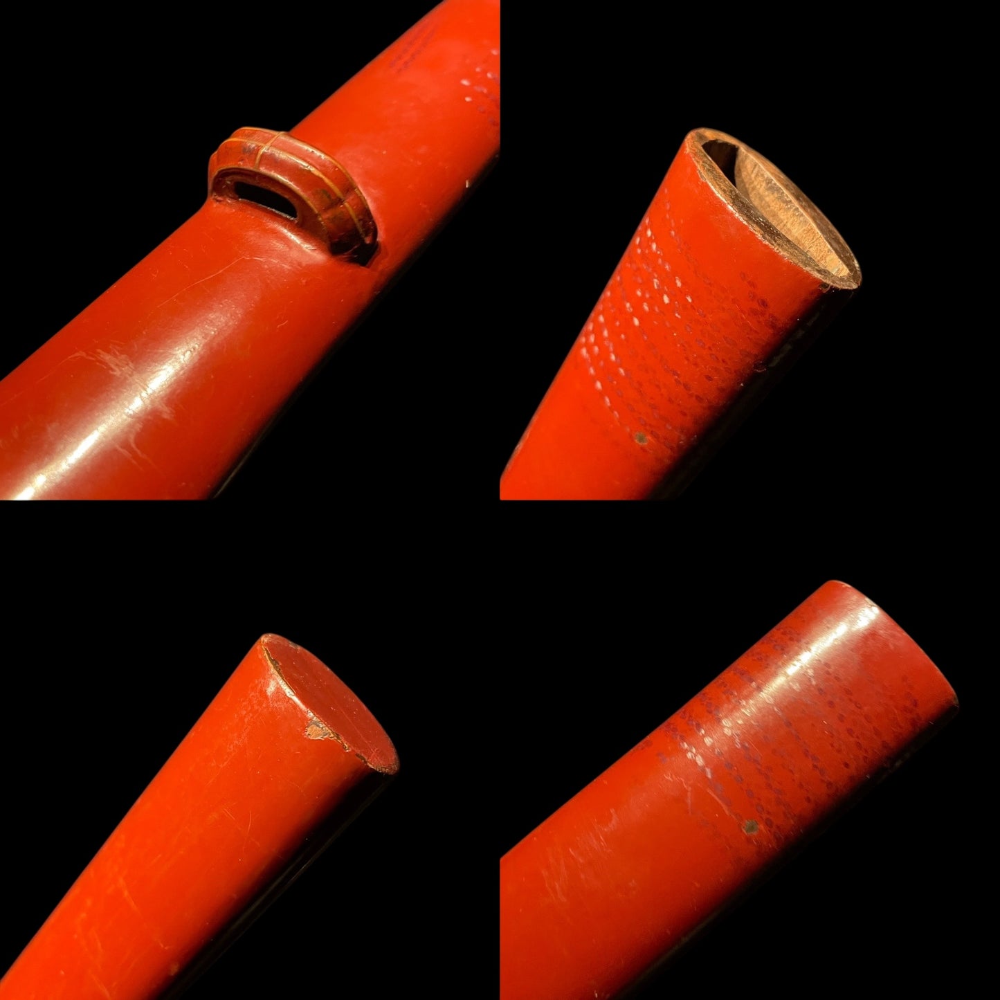 Straight Blade RED KATANA, Flower Fuchikashira, Edo period mumei