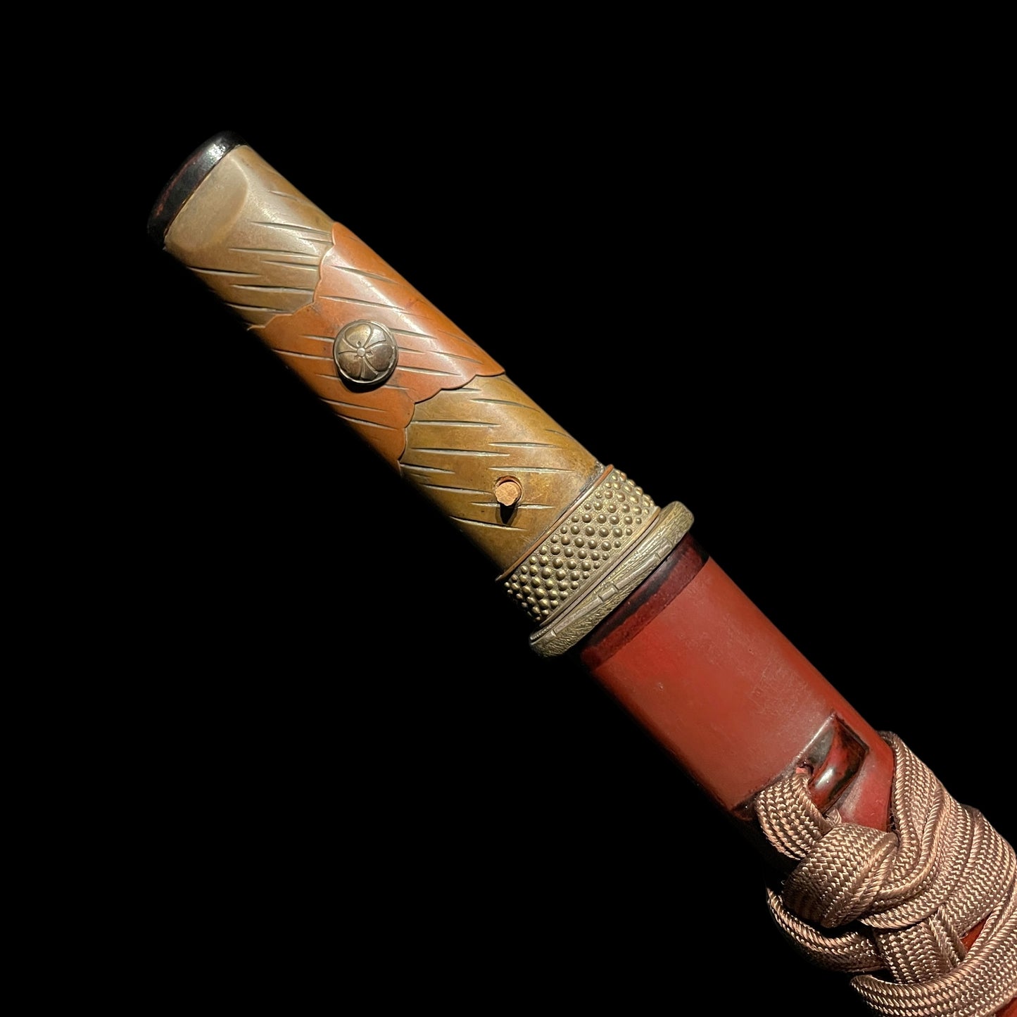 Red YOROIDOSHI 鎧通 Tanto, Thick blade, Edo period mumei