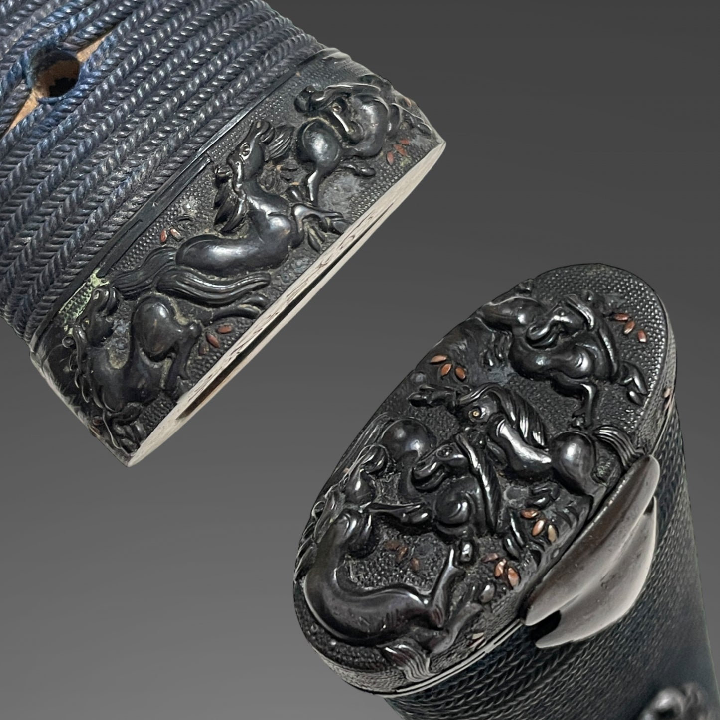 印籠刻鞘拵 Inrokizamisaya Koshirae, Ujifusa 氏房 signed TANTO, Muromachi period