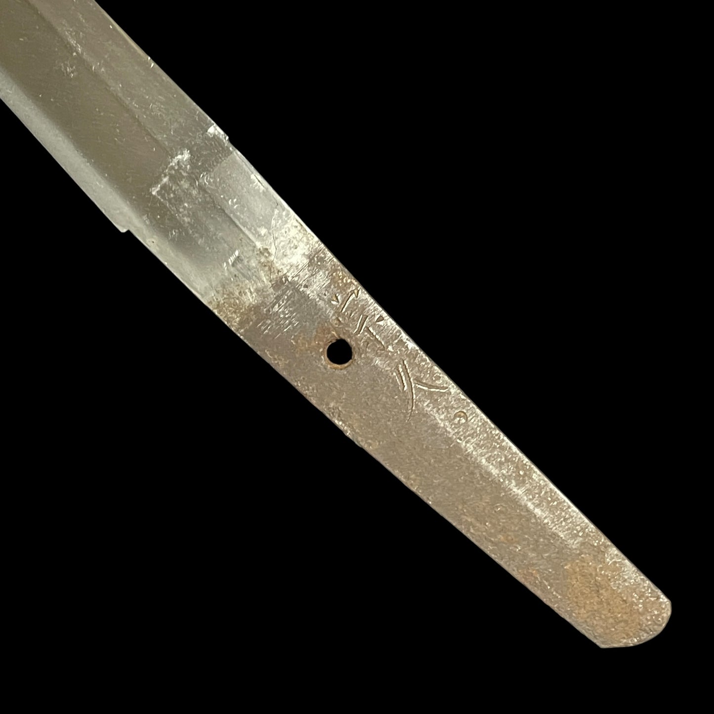 Handachi Koshirae 半太刀拵鉄一作金具 WAKIZASHI, Iron Large Menuki, Munehisa 宗久 signed