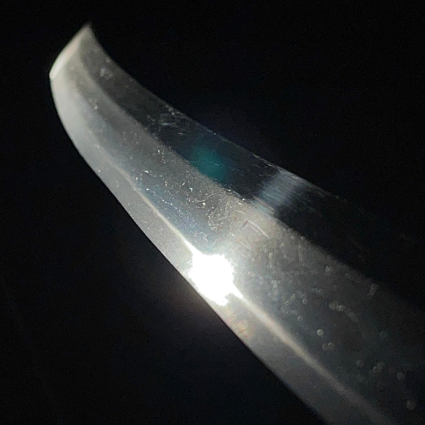 Black Suguha Wakizashi, Jinbutsu-Tsuba 人物図鍔, Edo period mumei