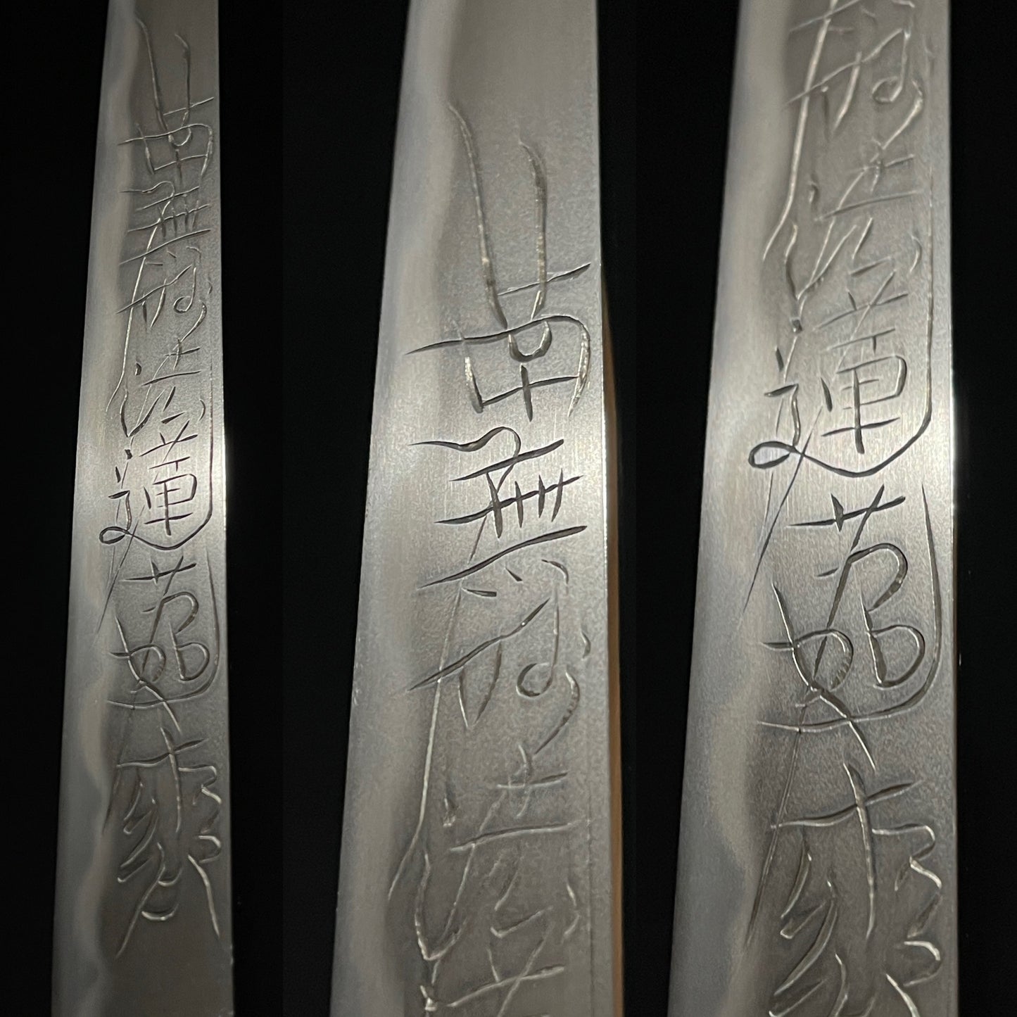 HORIMONO 彫物 TANTO, 南無妙法蓮華経(Namu Myōhō Renge Kyō), Masahide 正秀 signed, Sayagaki 鞘書
