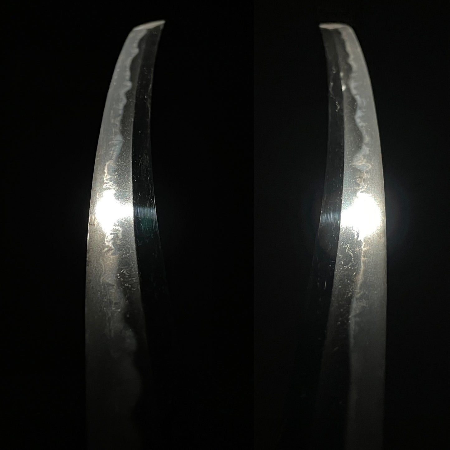 Gunbai-Fuchikashira 軍配縁頭 Wakizashi, Wide Hamon, Edo period mumei