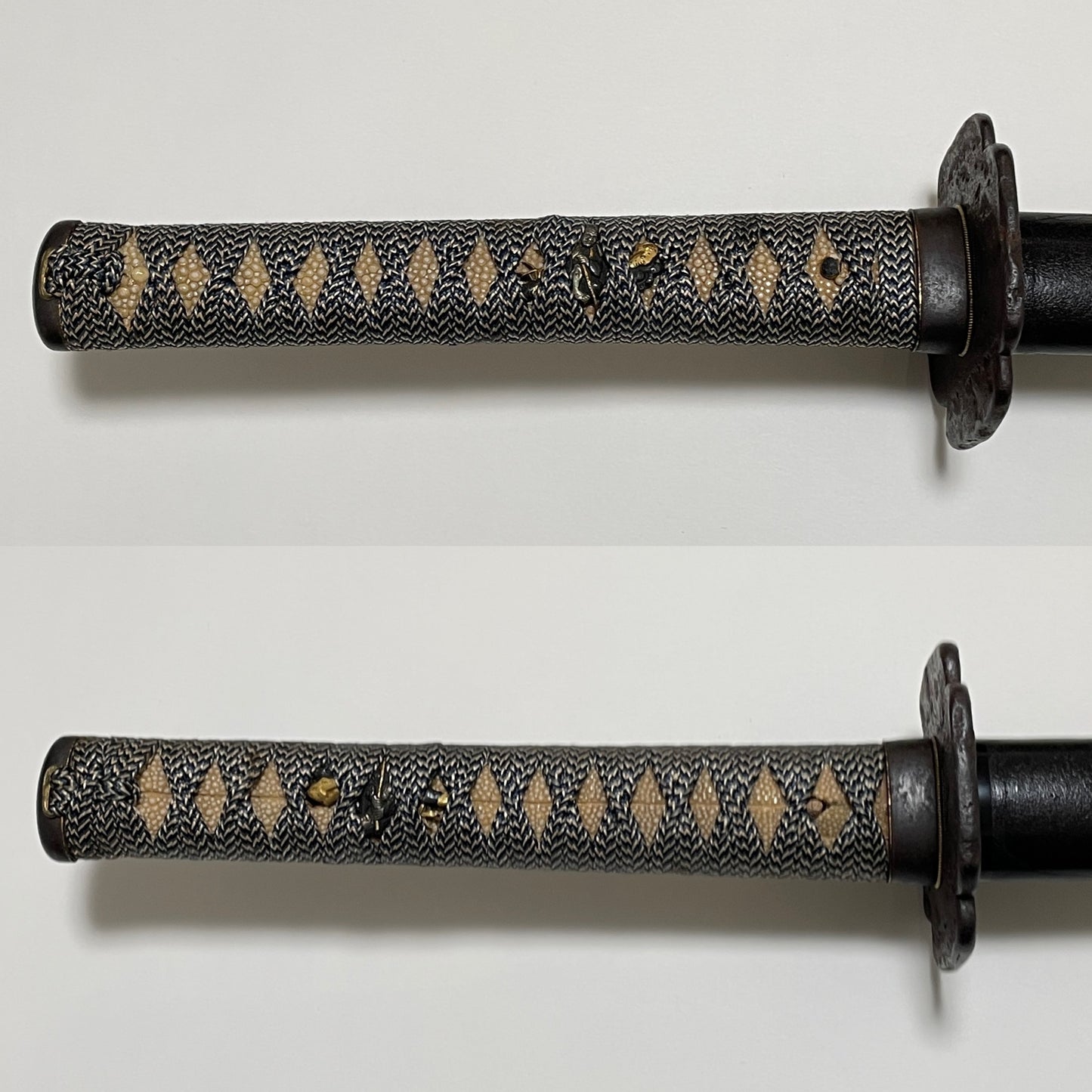 Black KATANA, Large Tsuba, Edo period mumei,