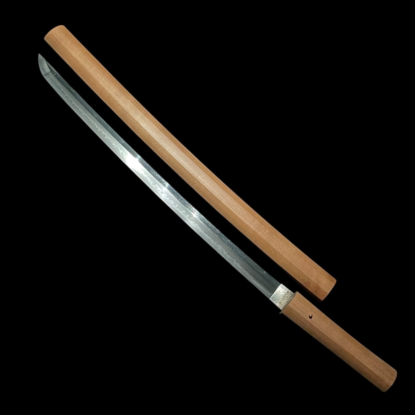 Amazing Hamon, Fujiwara Yoshimichi 藤原吉道 signed Long WAKIZASHI, Edo period