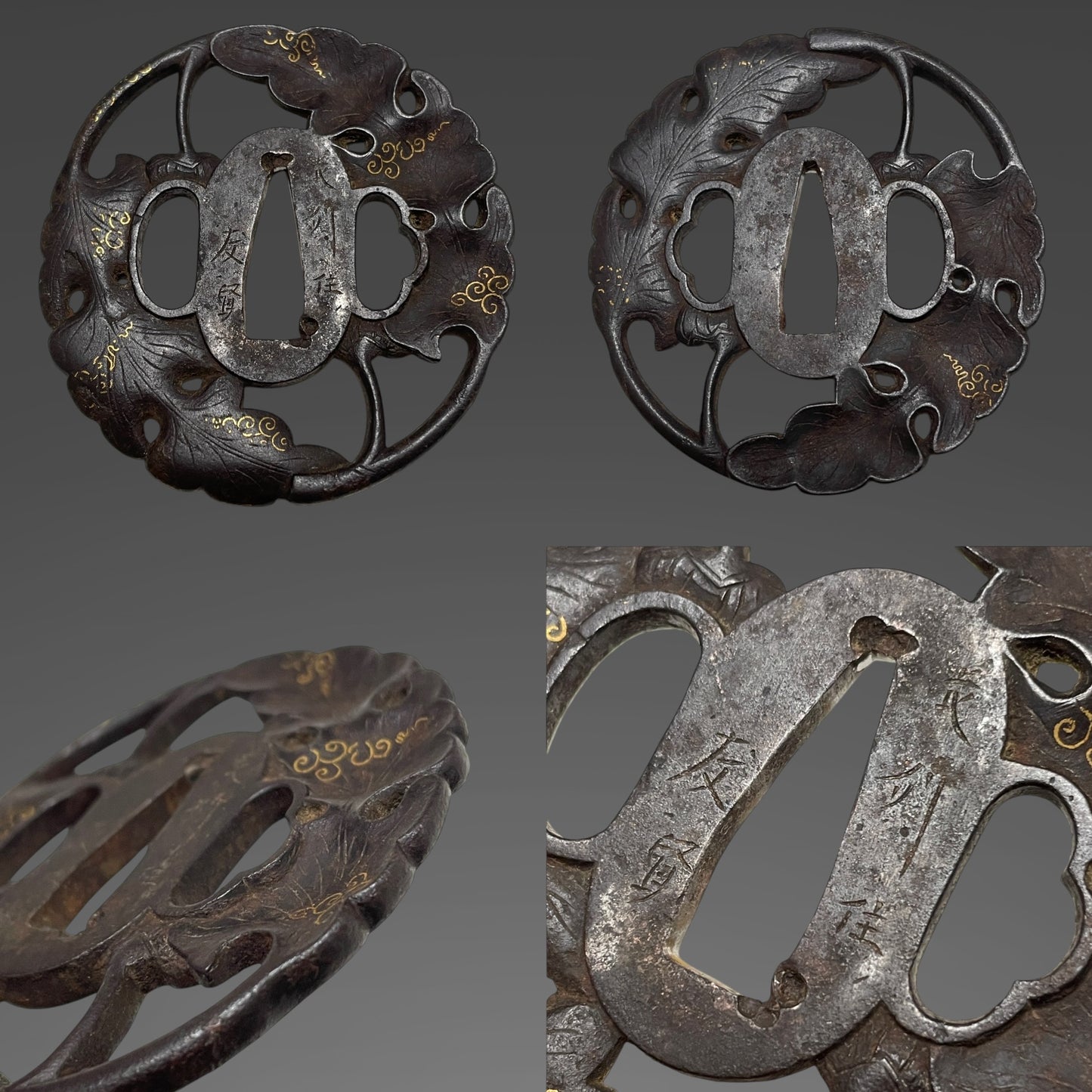Ookissaki 大切先 Long Wakizashi, Choshuju Yuken 長州住友賢 signed Tsuba, Early Edo period mumei