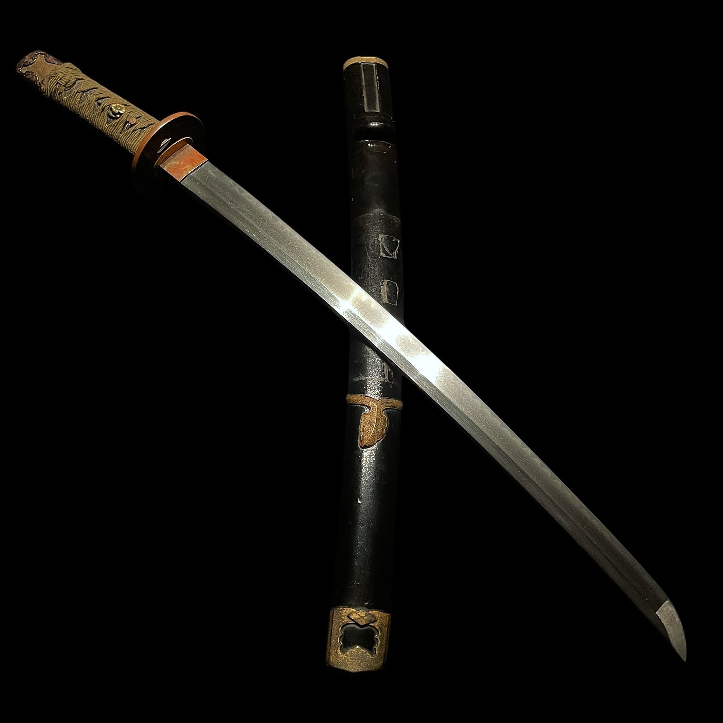 Handachi Koshirae 半太刀拵 Wakizashi, Gunome-Hamon 互目刃文, Edo period mumei