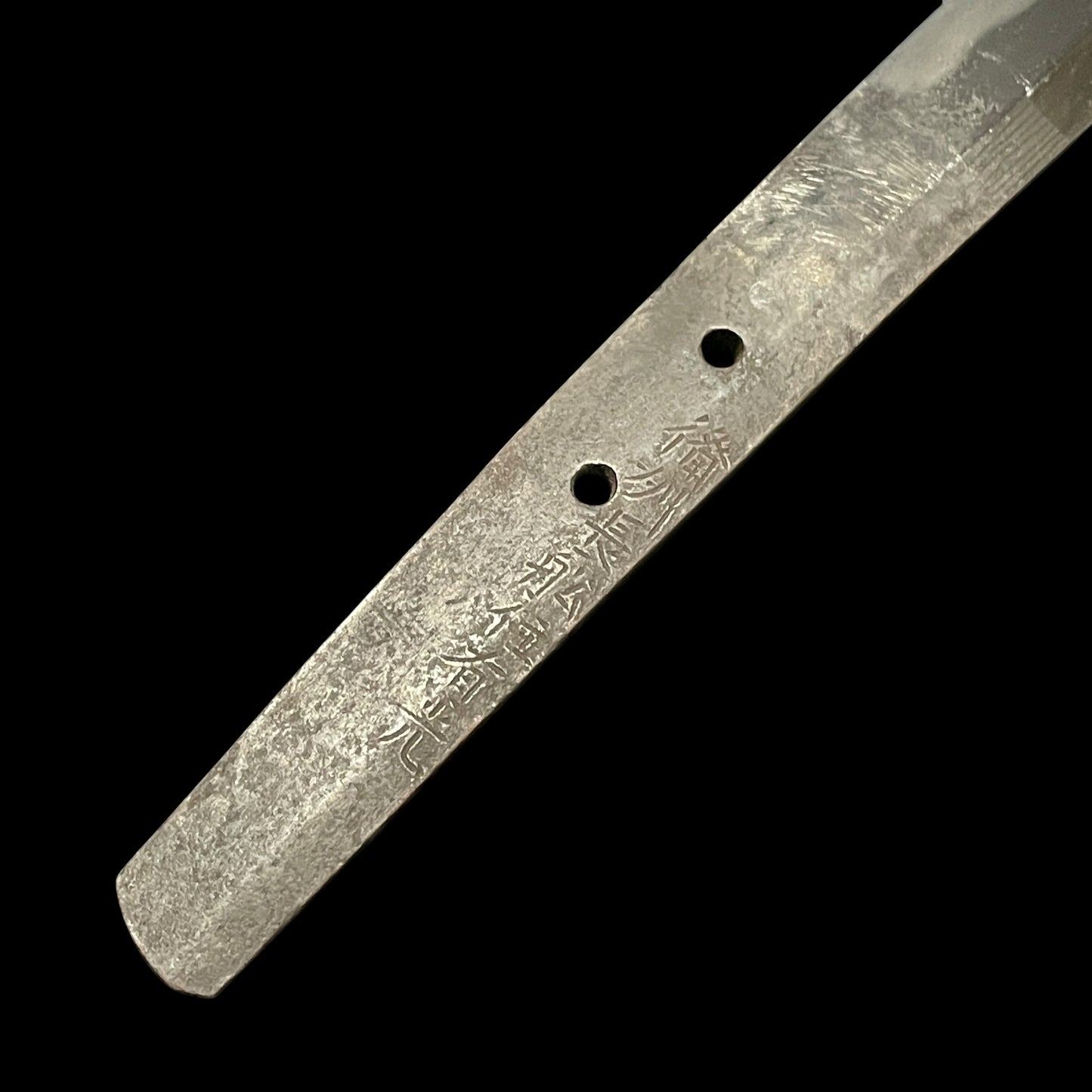 Pine needles Copper Fuchikashira, Bishuosafune Arimitsu signed Long Wakizashi