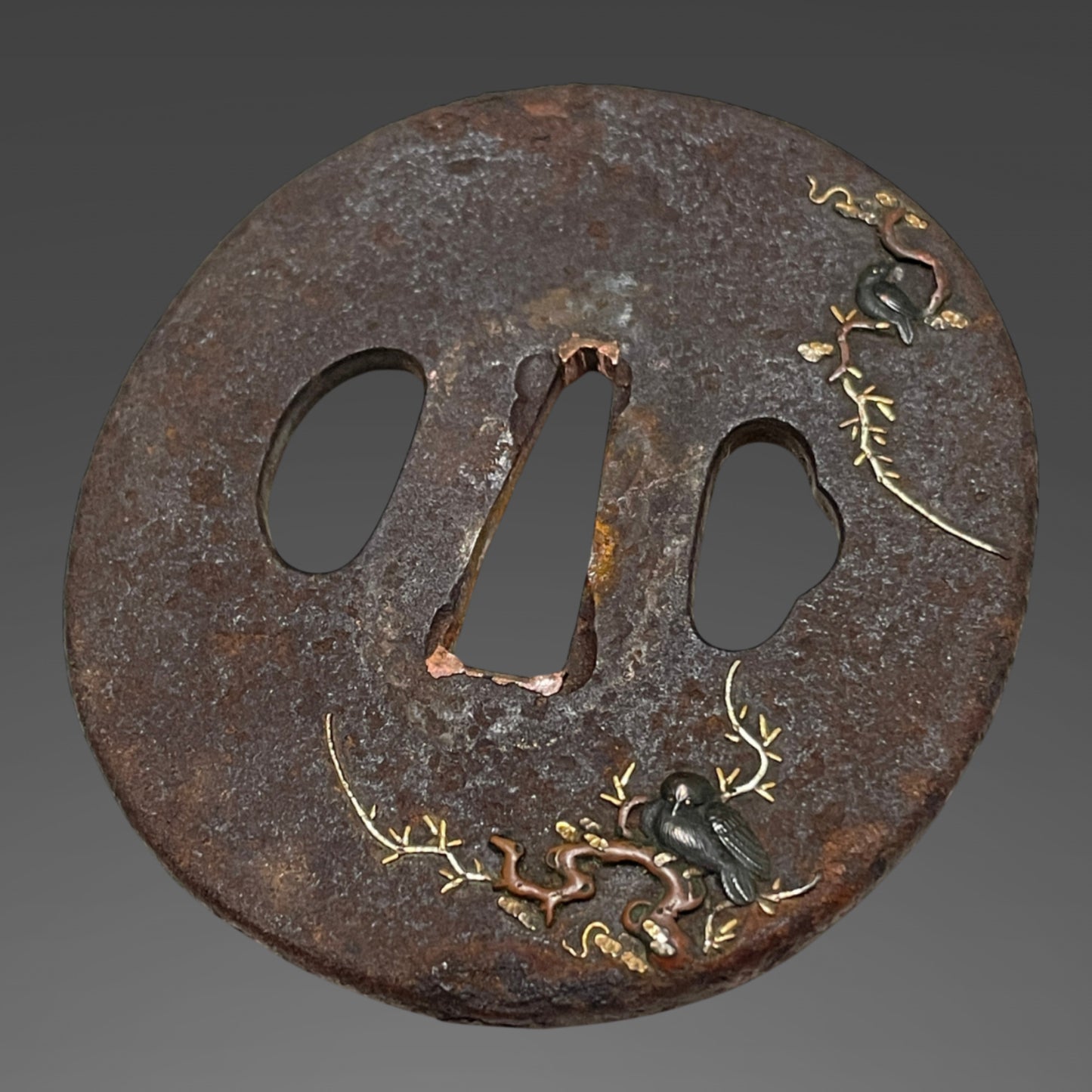 Shinto Jumyo 新刀寿命 KATANA, Nightingale and Plum Blossoms Fuchikashira, with Shirasaya