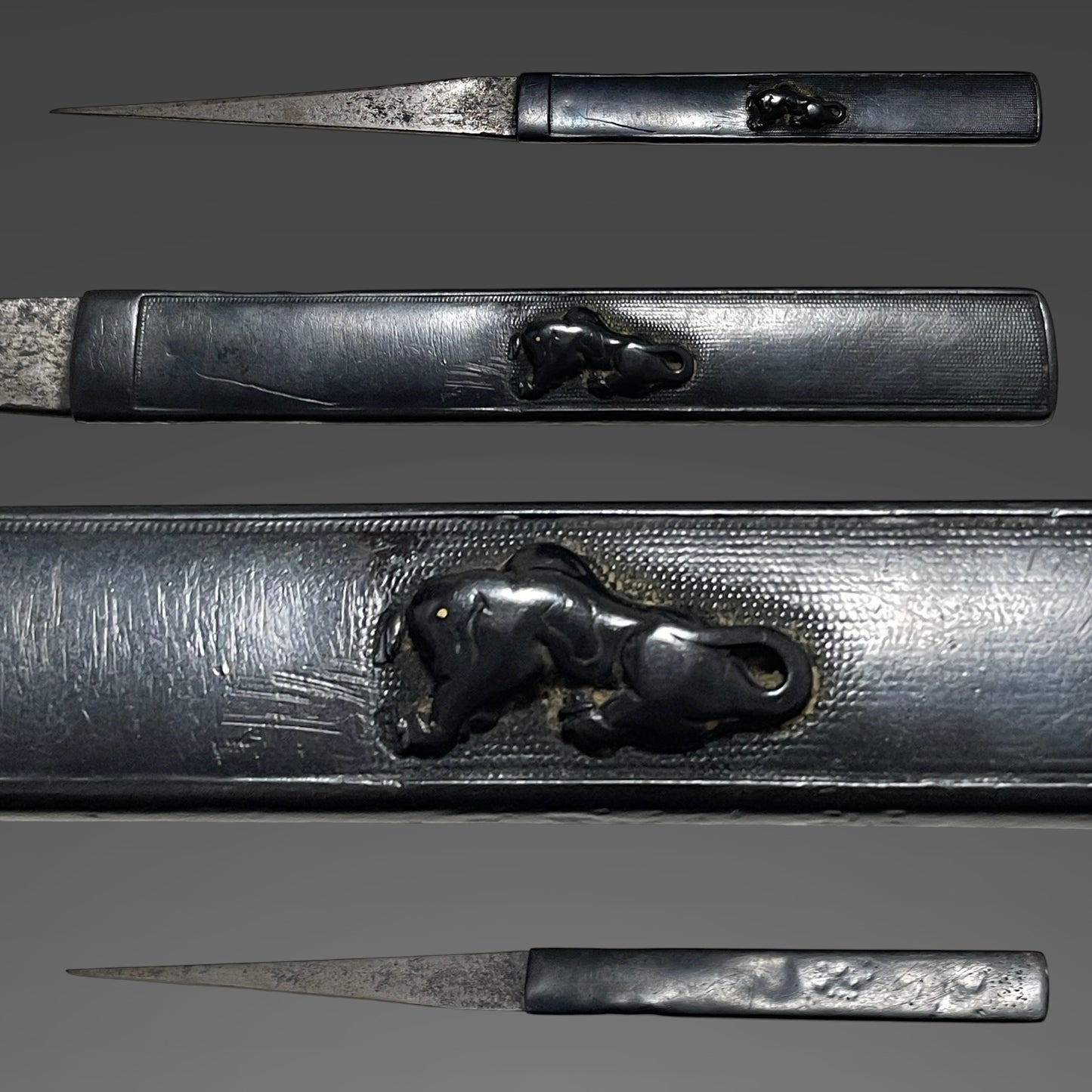 Sadamune 貞宗 signed Wakizashi, Dog Fuchikashira, Shakudo Kozuka, Edo period