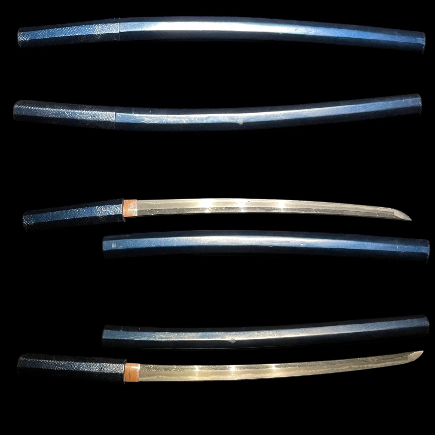 Togarigunome 尖互目 Hamon Wakizashi, Edo period mumei, Aozaya