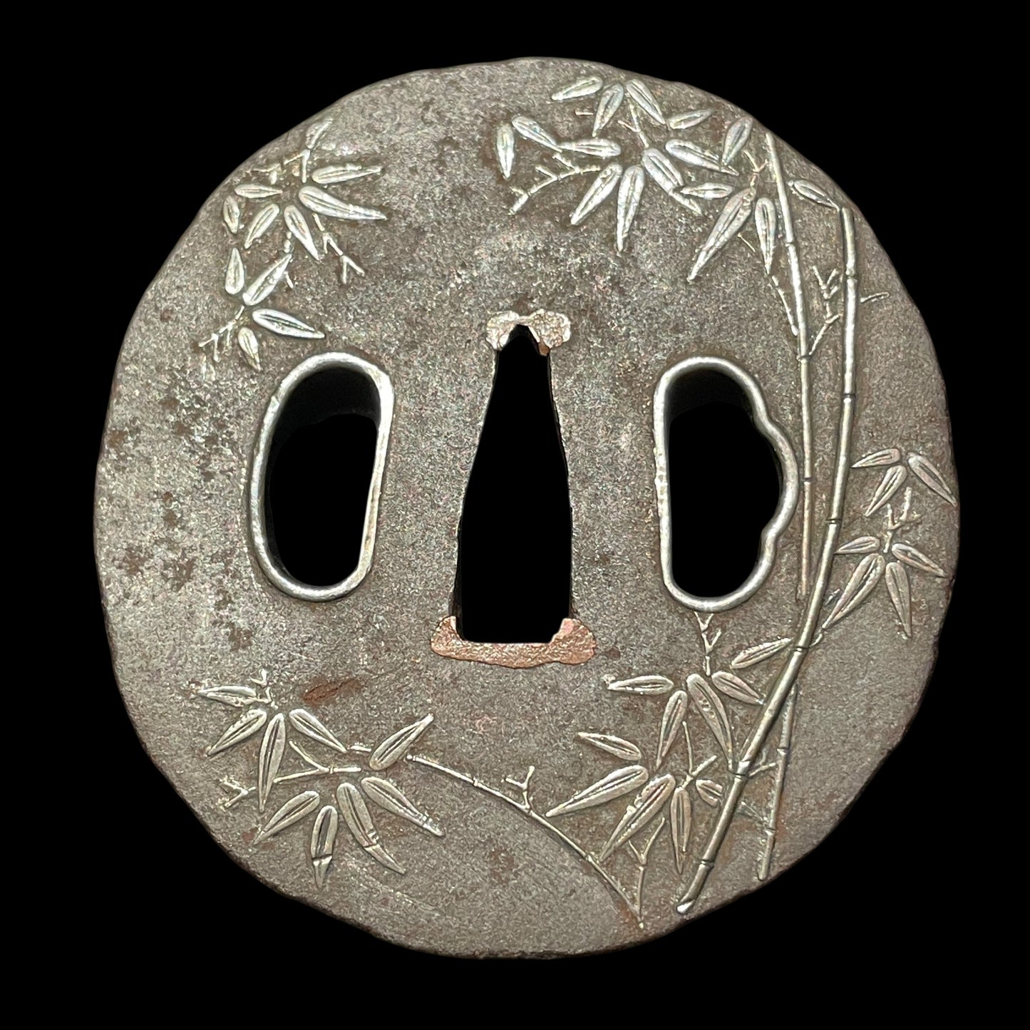 HITATSURA 皆焼 Yasuhiro signed Long WAKIZASHI, 江州彦根住藻柄子宗典 signed Fuchi