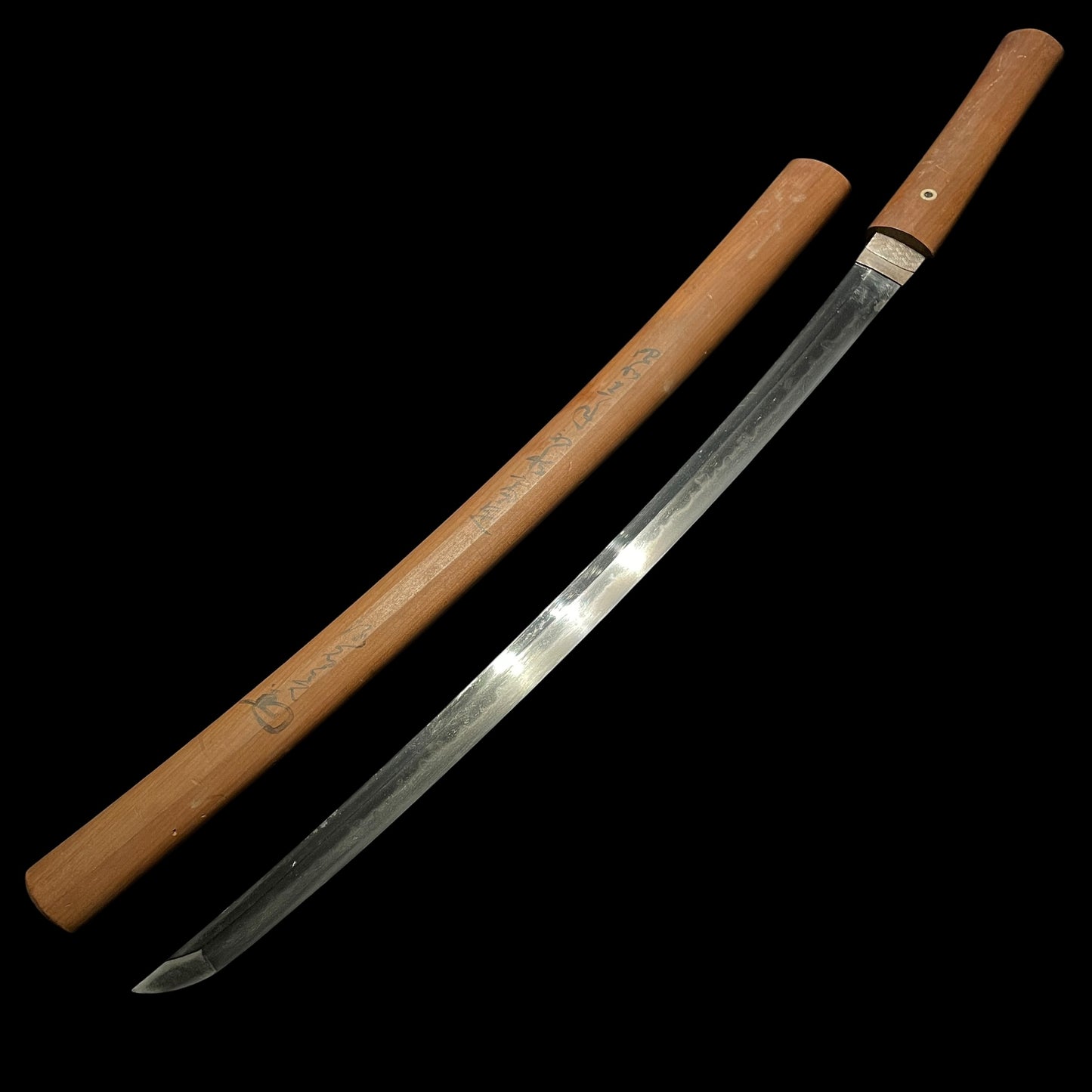 Echizenkoku Shimosaka 越前國下坂 signed Long Wakizashi, Sayagaki 鞘書, Edo period