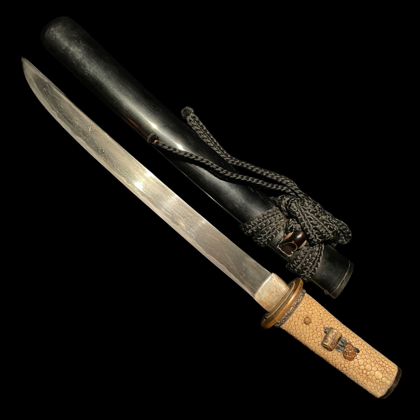 Nohmen Menuki 能面目貫 TANTO, Okina 翁 and Hannya 般若, Edo period mumei