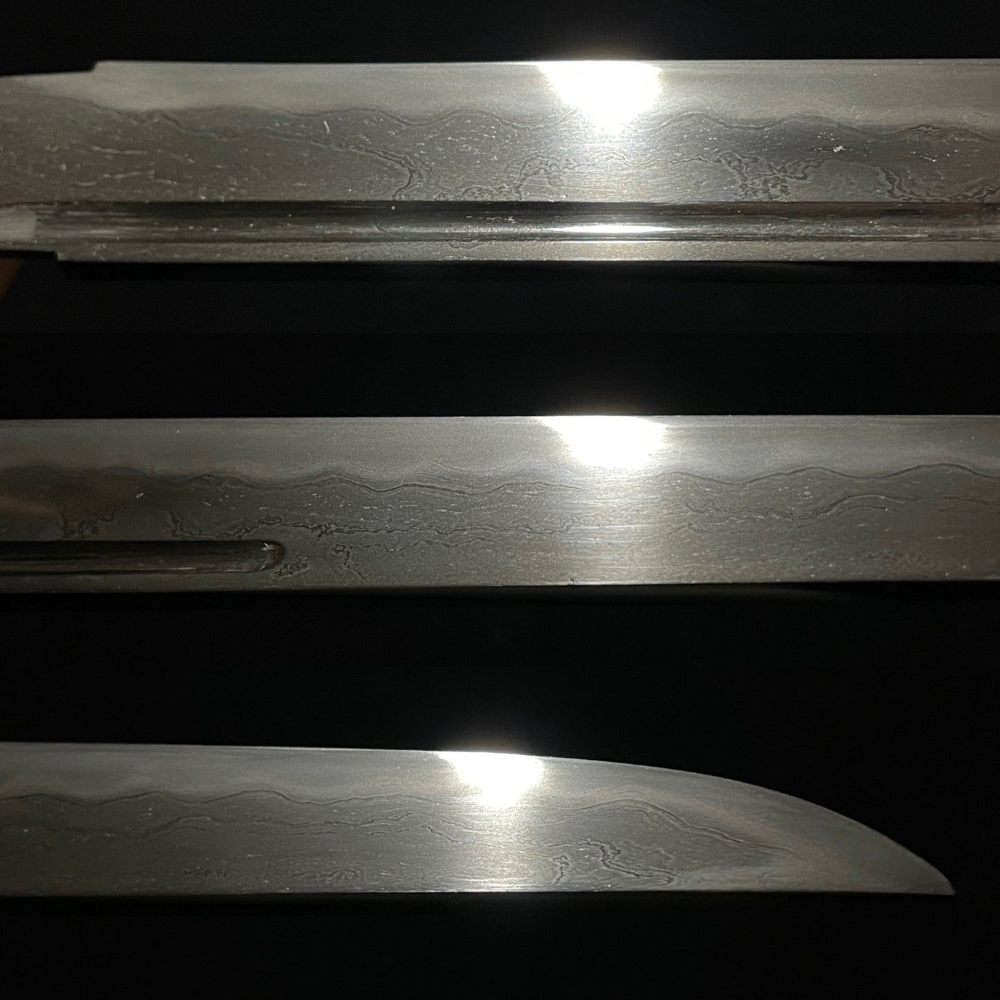 Rare Style Jigane AYASUGIHADA 綾杉肌, Tadahiro Gold inlay signed TANTO