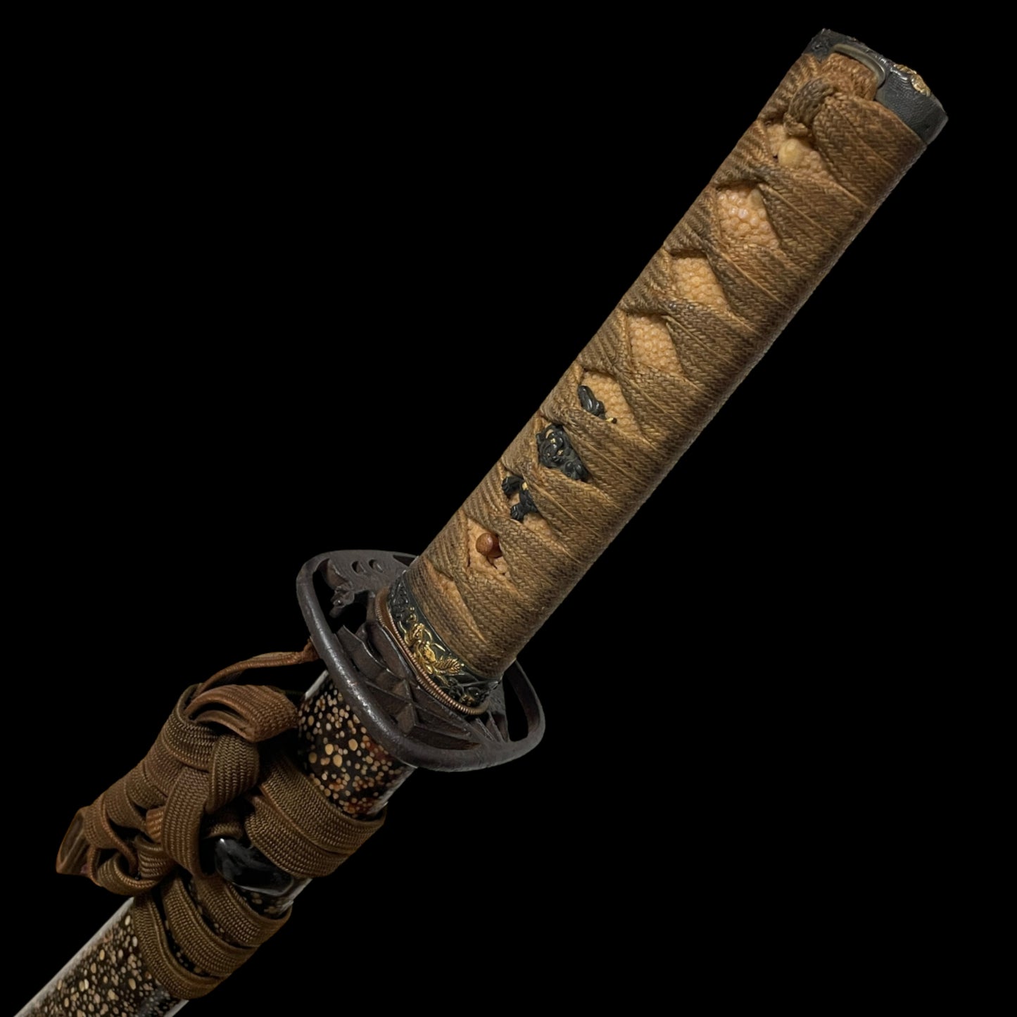 Samesaya-Koshirae 鮫鞘拵 Wakizashi, Oomokumehada, Dragon Fuchikashira, with Kozuka