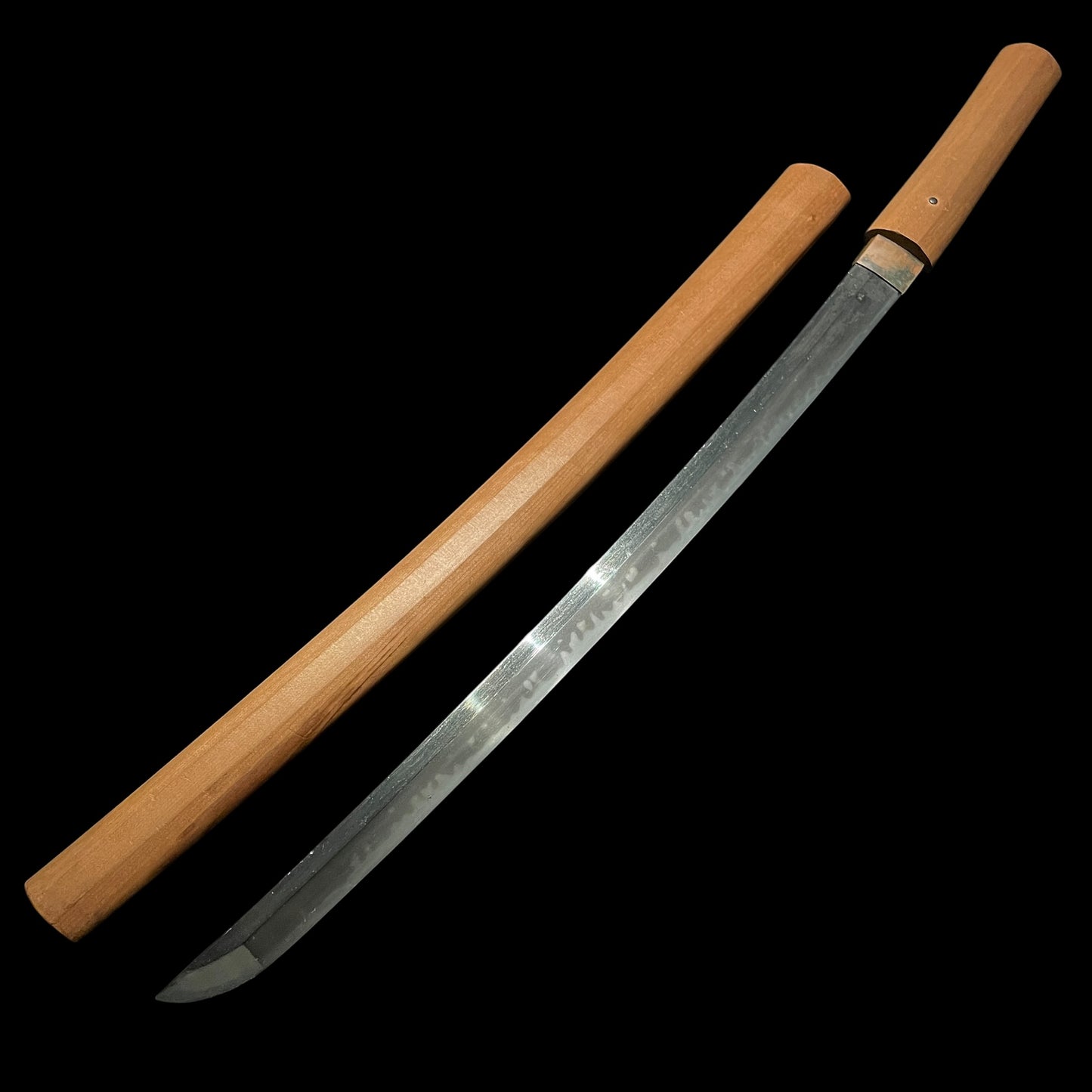 Amazing Hamon Wakizashi, Wide and Thick Blade, Edo period mumei