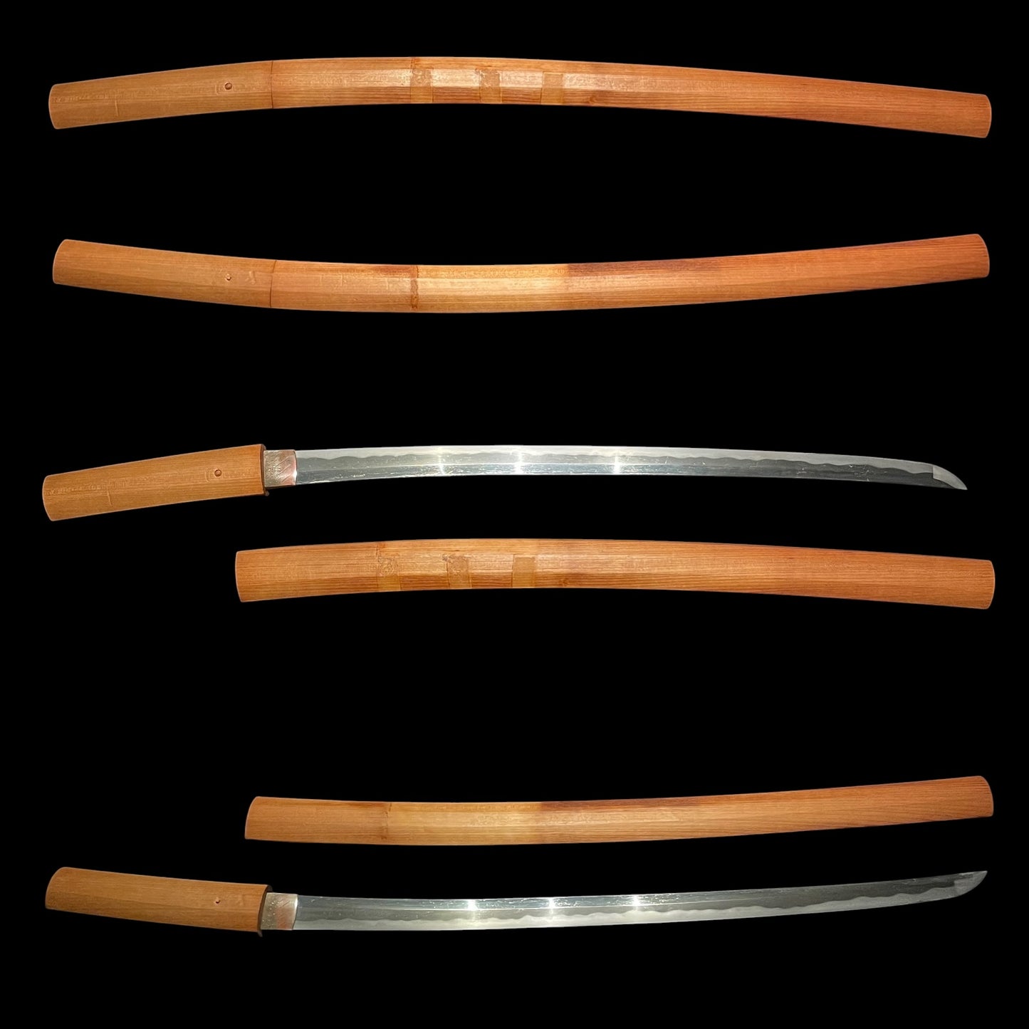 Gunome-Hamon Long Wakizashi in Shirasaya, Edo period mumei