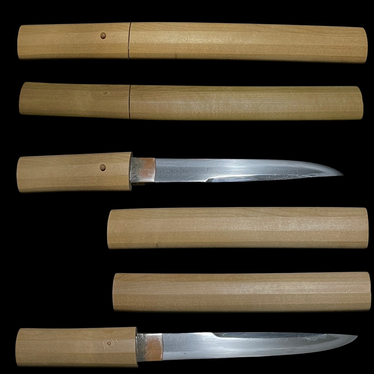 Unokubi-Zukuri 鵜首造 Tanto, Shinshinto Late Edo perio mumei, Thick Blade