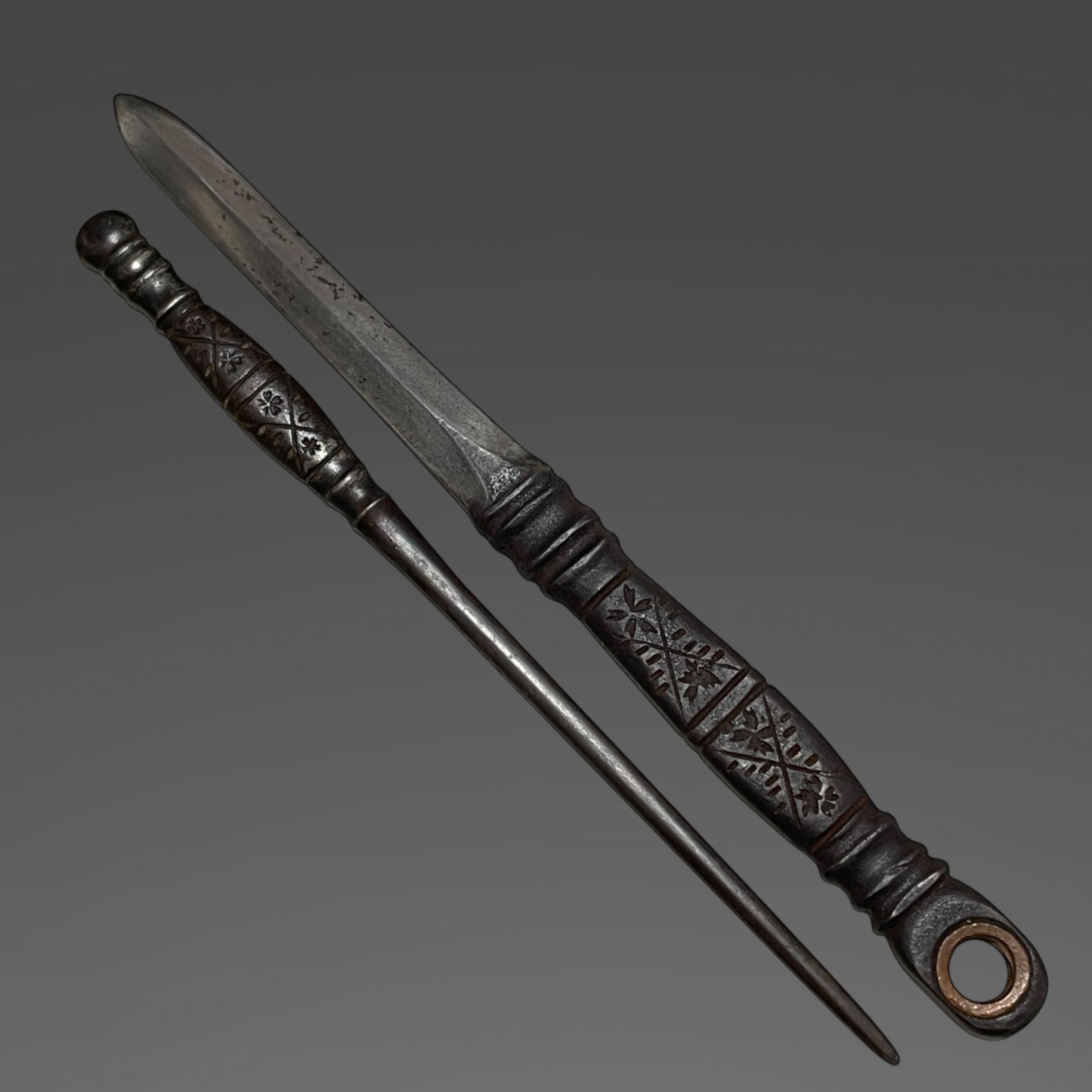 Kawarizukuri 変造り TANTO, with Kozuka Kogai, Natanenurisaya 菜種塗鞘, Edo period signed