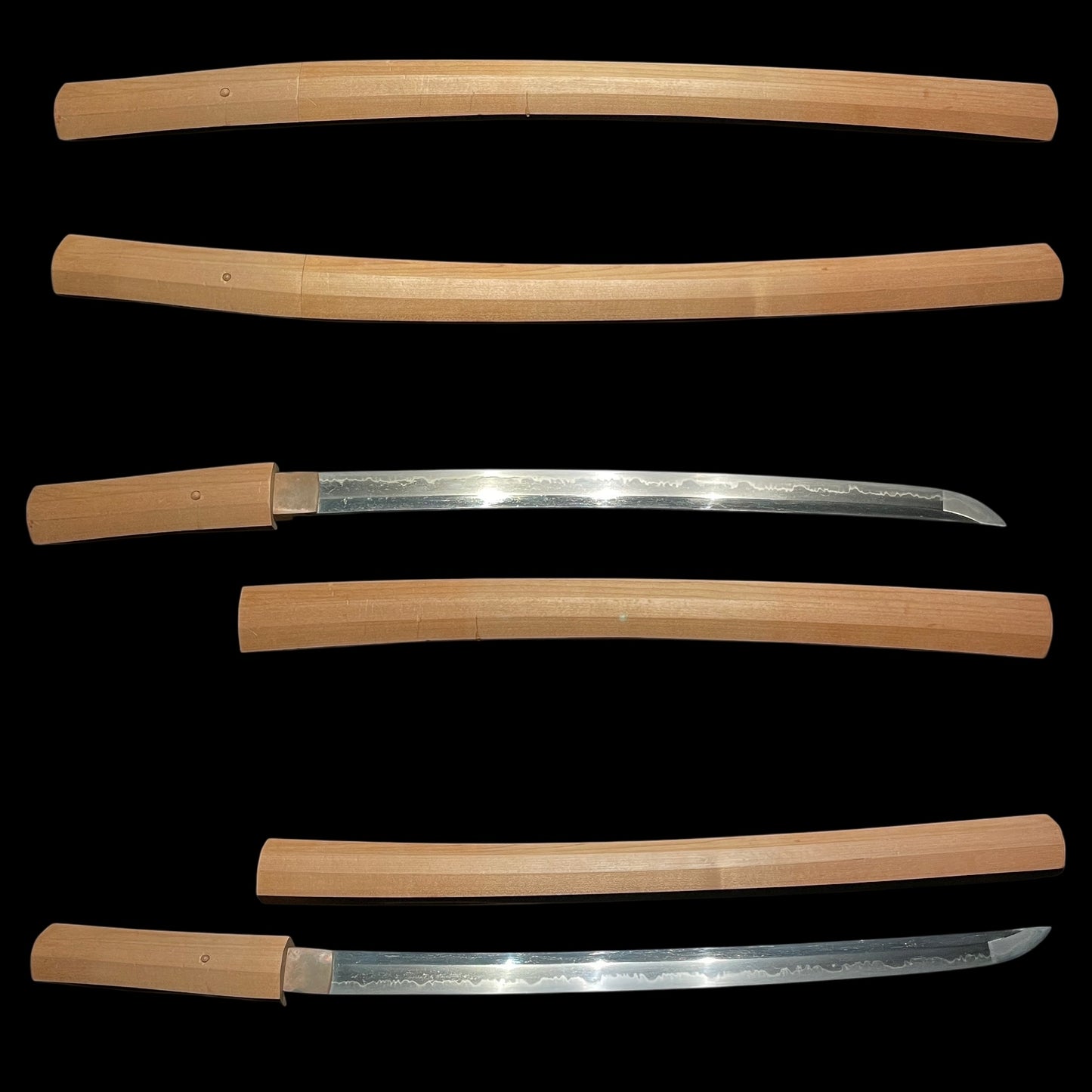 Amazing Hamon Short WAKIZASHI in Shirasaya, Edo period mumei