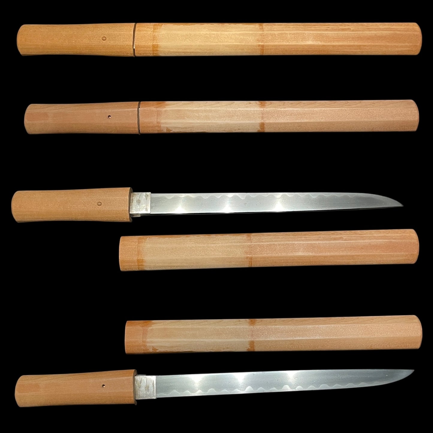 Gunome-Hamon 互目刃文 Tanto, Thick and Straight blade, Edo period mumei