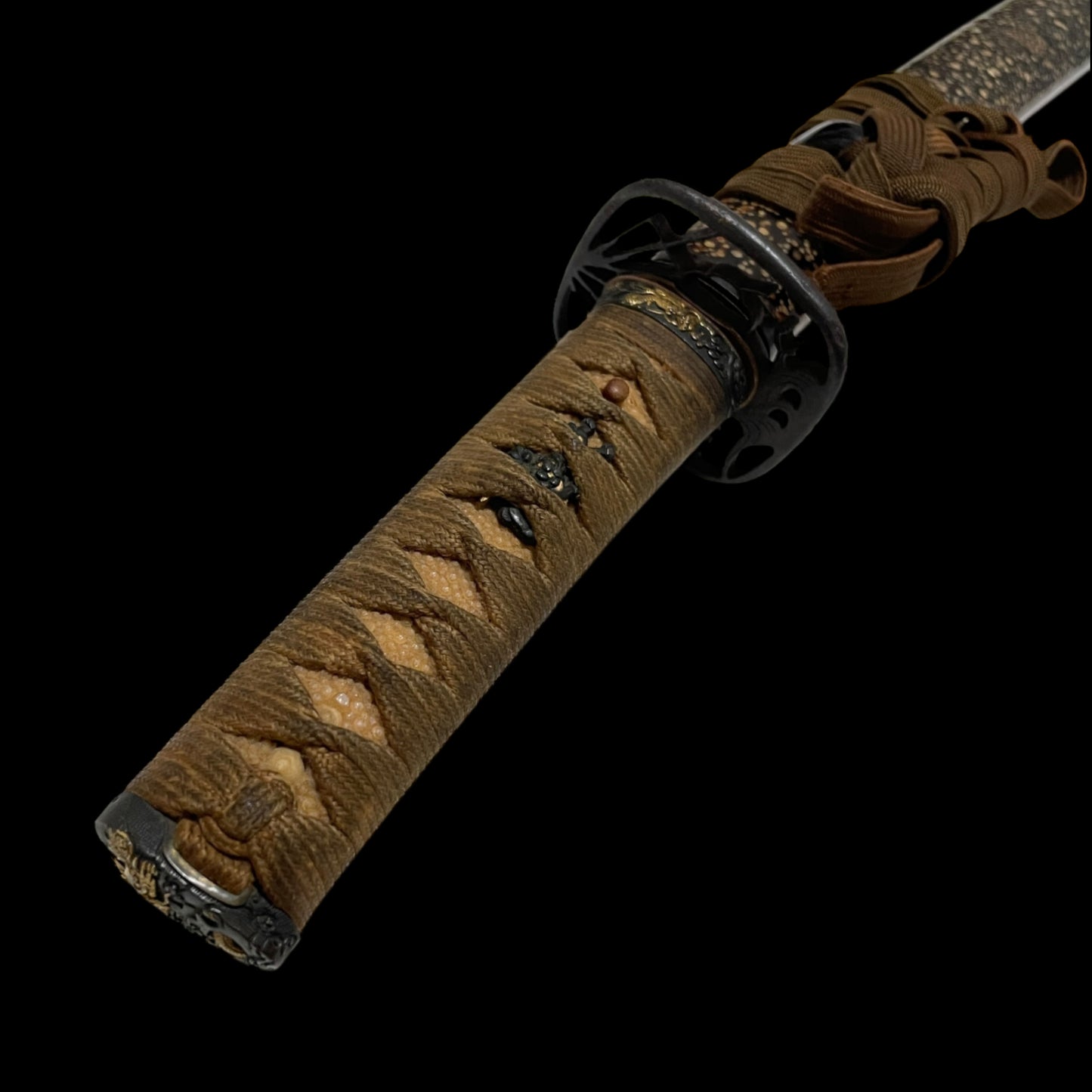 Samesaya-Koshirae 鮫鞘拵 Wakizashi, Oomokumehada, Dragon Fuchikashira, with Kozuka