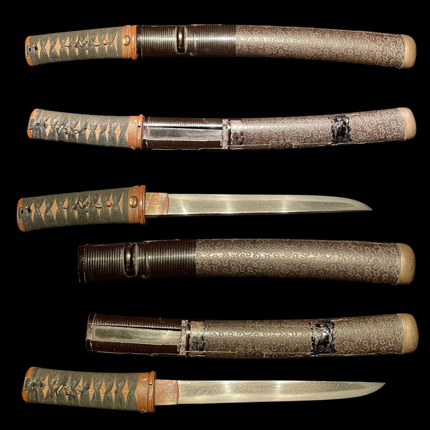 Darum Kashira 達磨頭 TANTO, Copper Fittings, Edo period mumei