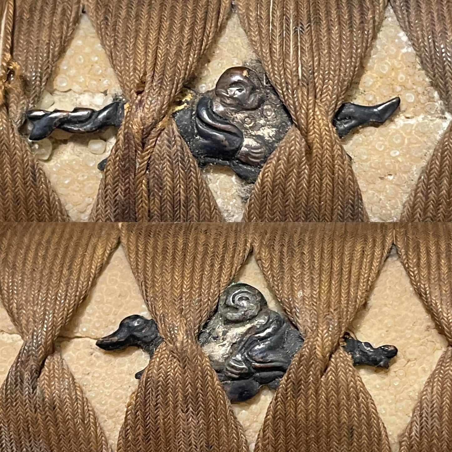 Short Wakizashi, Musha Fuchikashira 武者縁頭, Edo period mumei