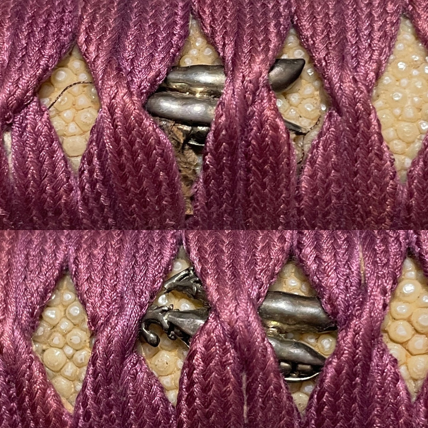 Short Wakizashi, Purple Tsukamaki, Peas Menuki, Edo period mumei