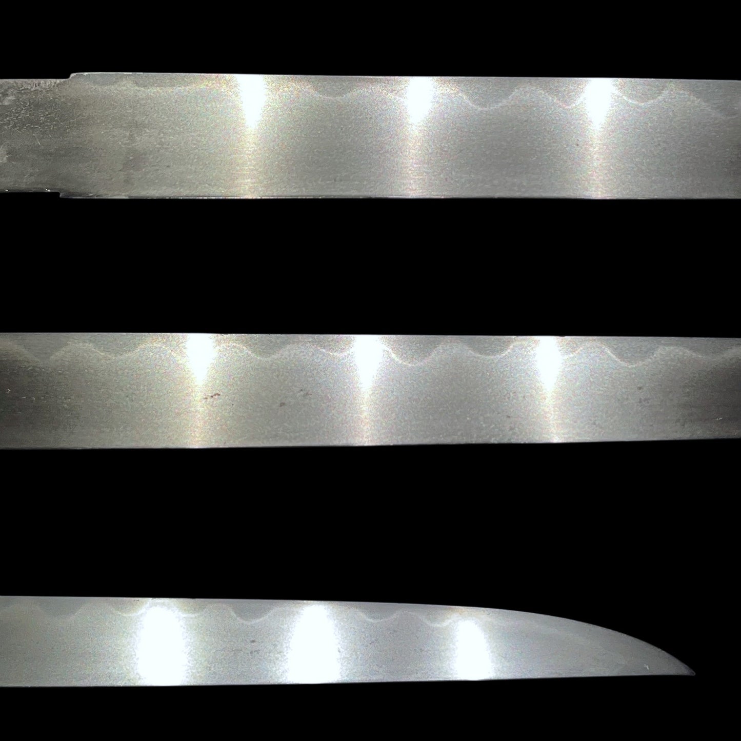 Gunome-Hamon 互目刃文 Tanto, Thick and Straight blade, Edo period mumei