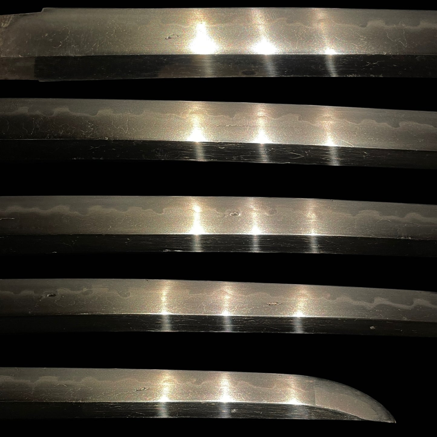 Black Wakizashi, Shakudo Shishi Fuchikashira, Edo period mumei