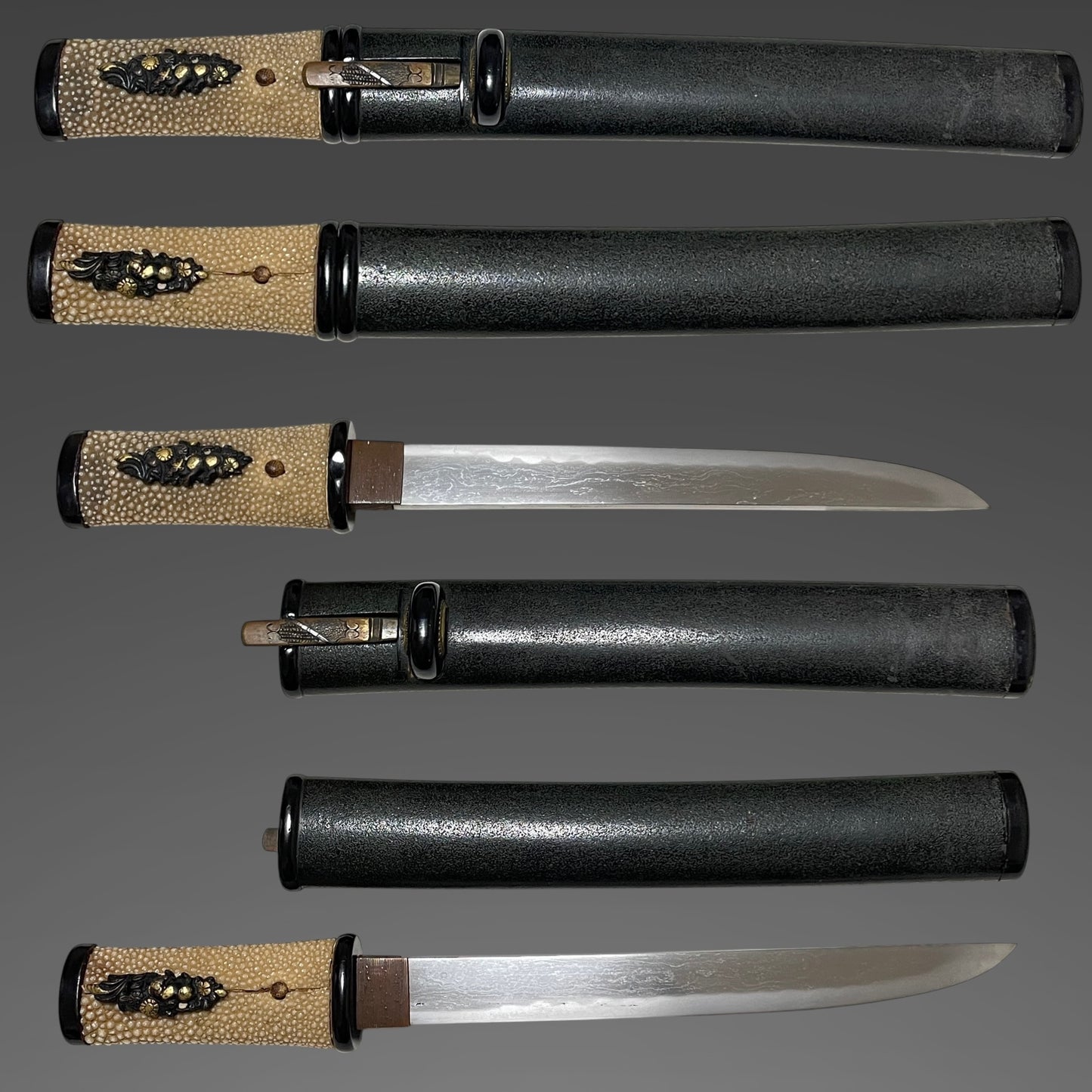 Aikuchi Koshirae Tanto 合口拵短刀, with Brass Kogai, Edo period mumei