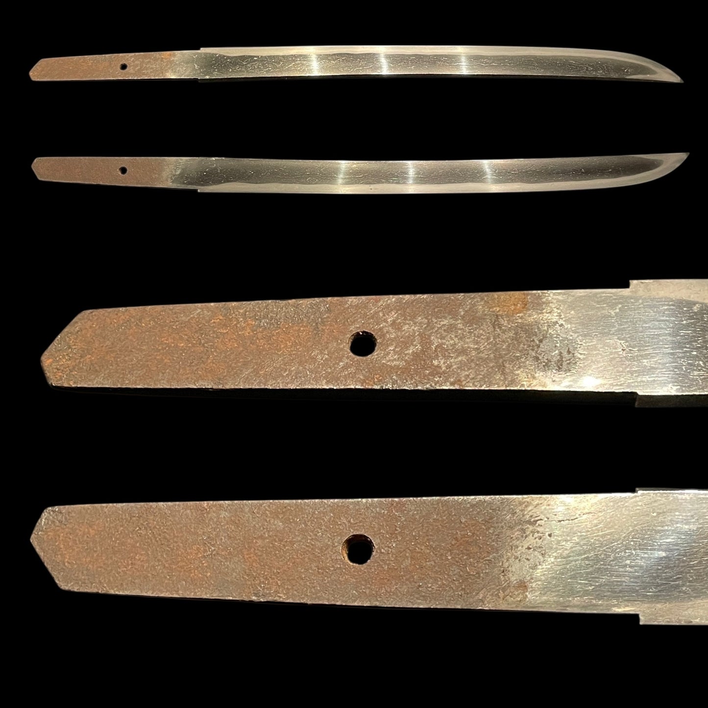 Hirazukuri Wakizashi, Yamagane Tsukashi Tsuba 山銅透鍔, Edo period mumei