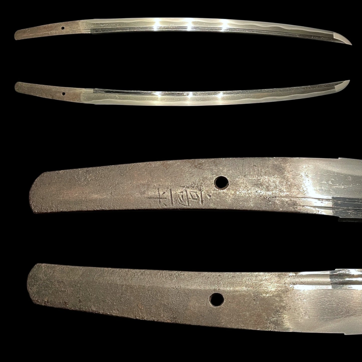 Takahira 高平 signed WAKIZASHI, Wide blade, 腰樋 二筋樋, Edo period