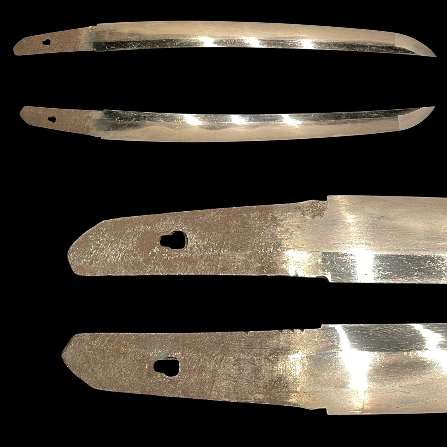 Short Wakizashi, Musha Fuchikashira 武者縁頭, Edo period mumei